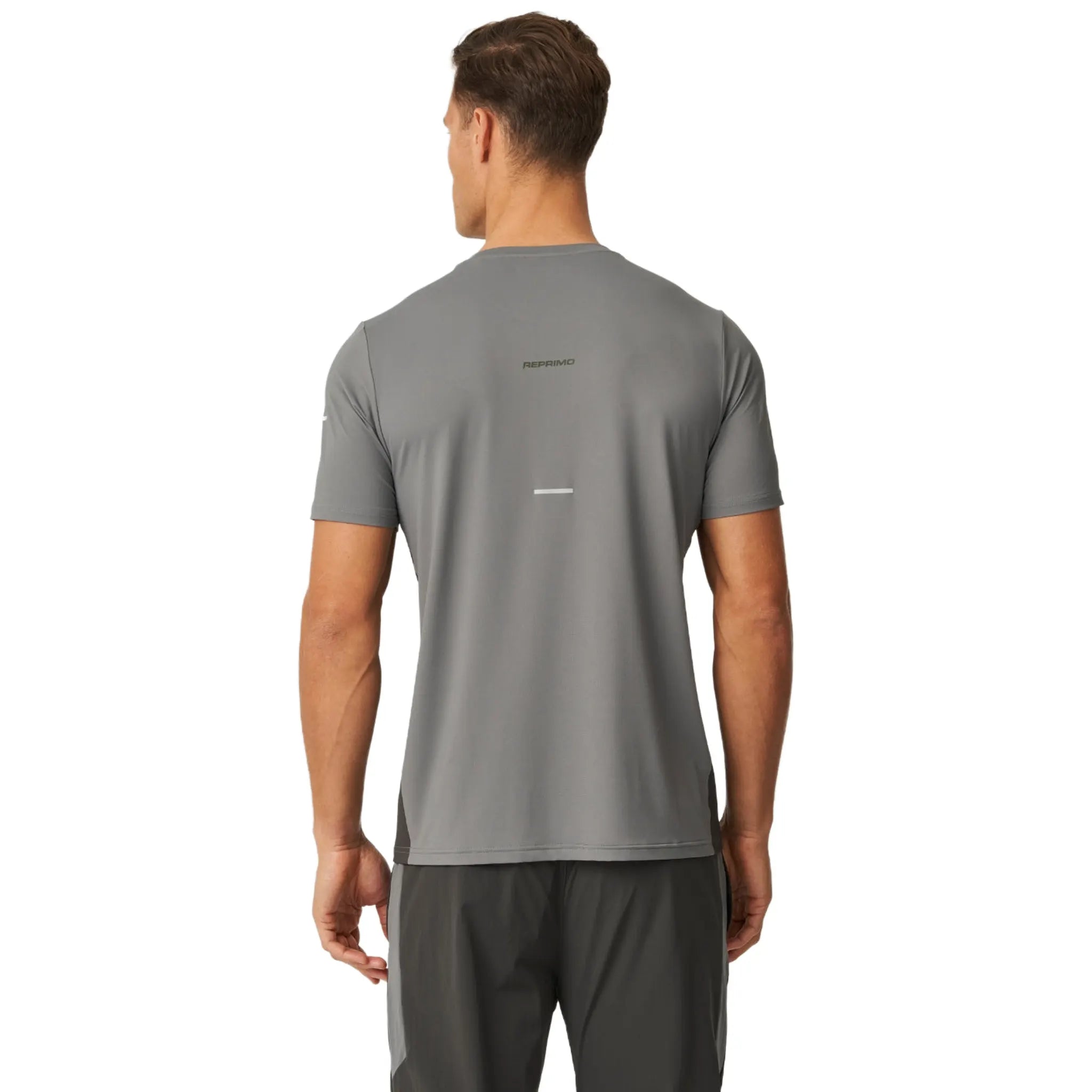 Back View of Reprimo Vortex Olive Dark Grey T Shirt REP254-221