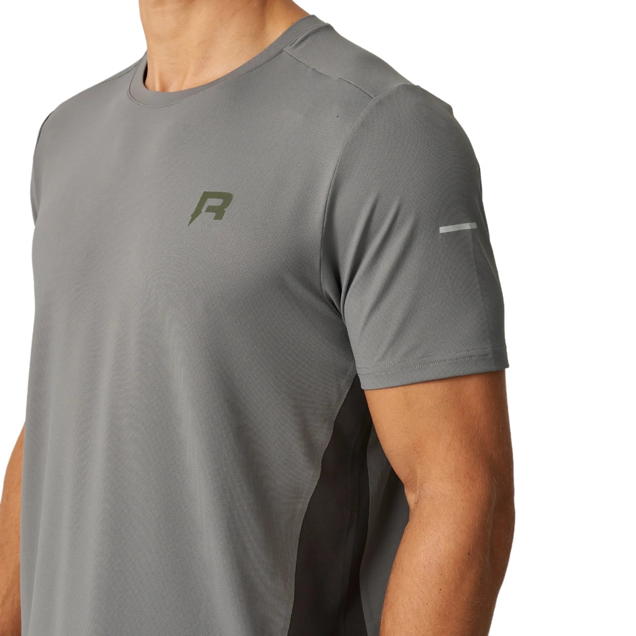 Detailed View of Reprimo Vortex Olive Dark Grey T Shirt REP254-221