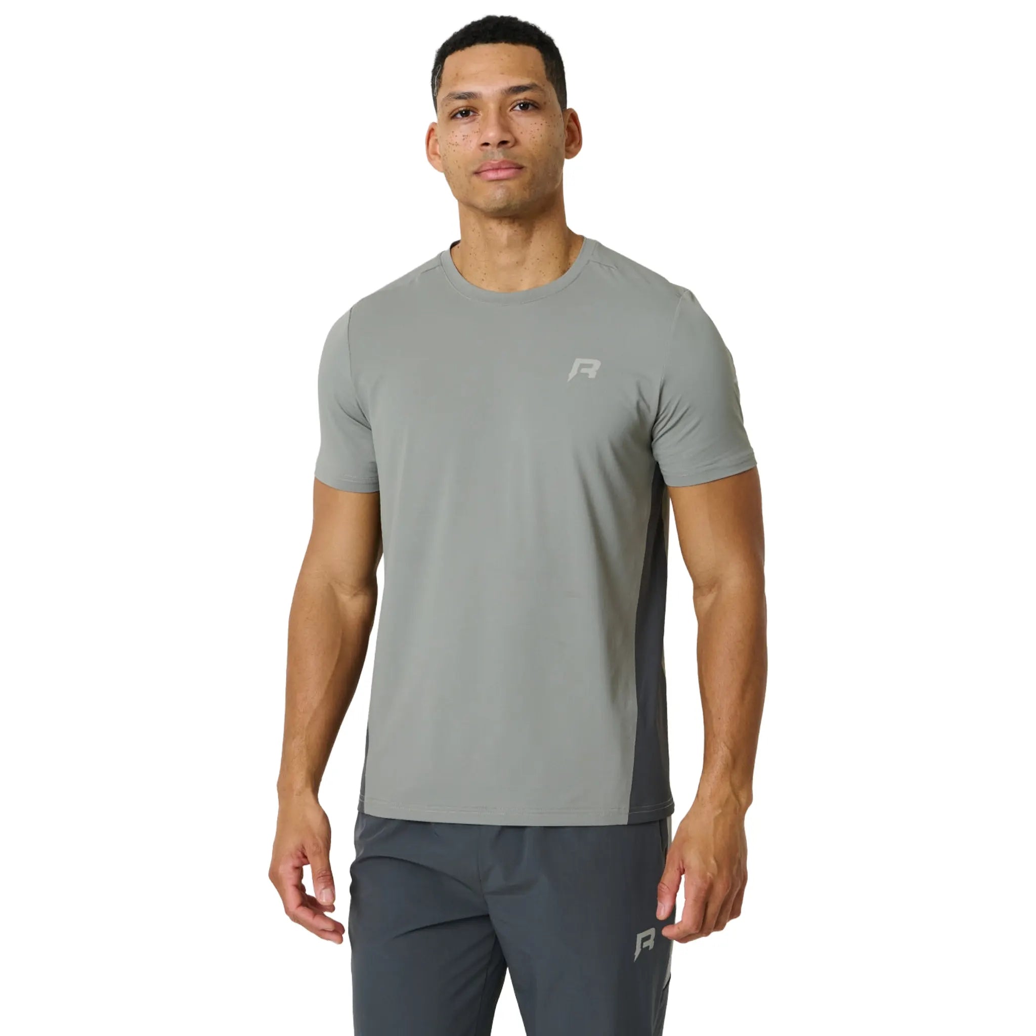 Front View of Reprimo Vortex Slate Faded Dune T-Shirt REP261-064