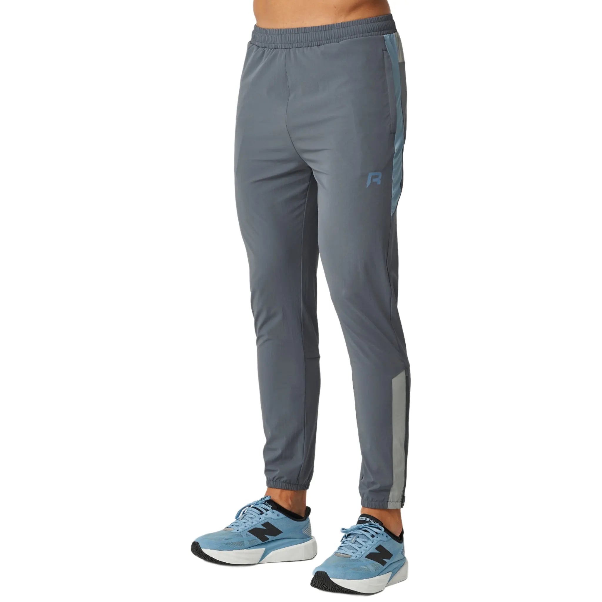 Front View of Reprimo Vortex Turbulence Dusky Blue Track Pants REP254-230