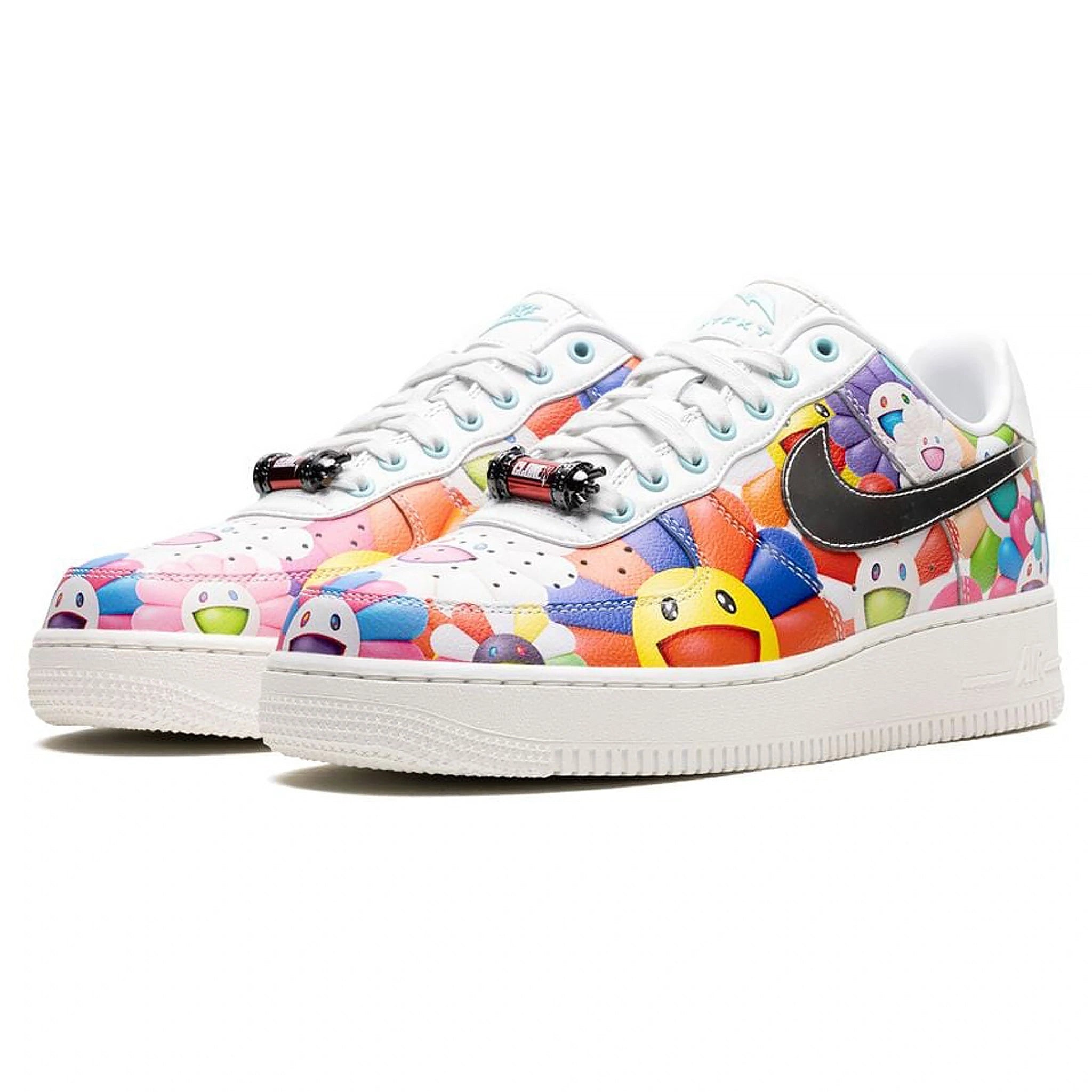 Front Side view of RTFKT x Takashi Murakami x Nike Air Force 1 Low Murakami Drip FQ4051-900