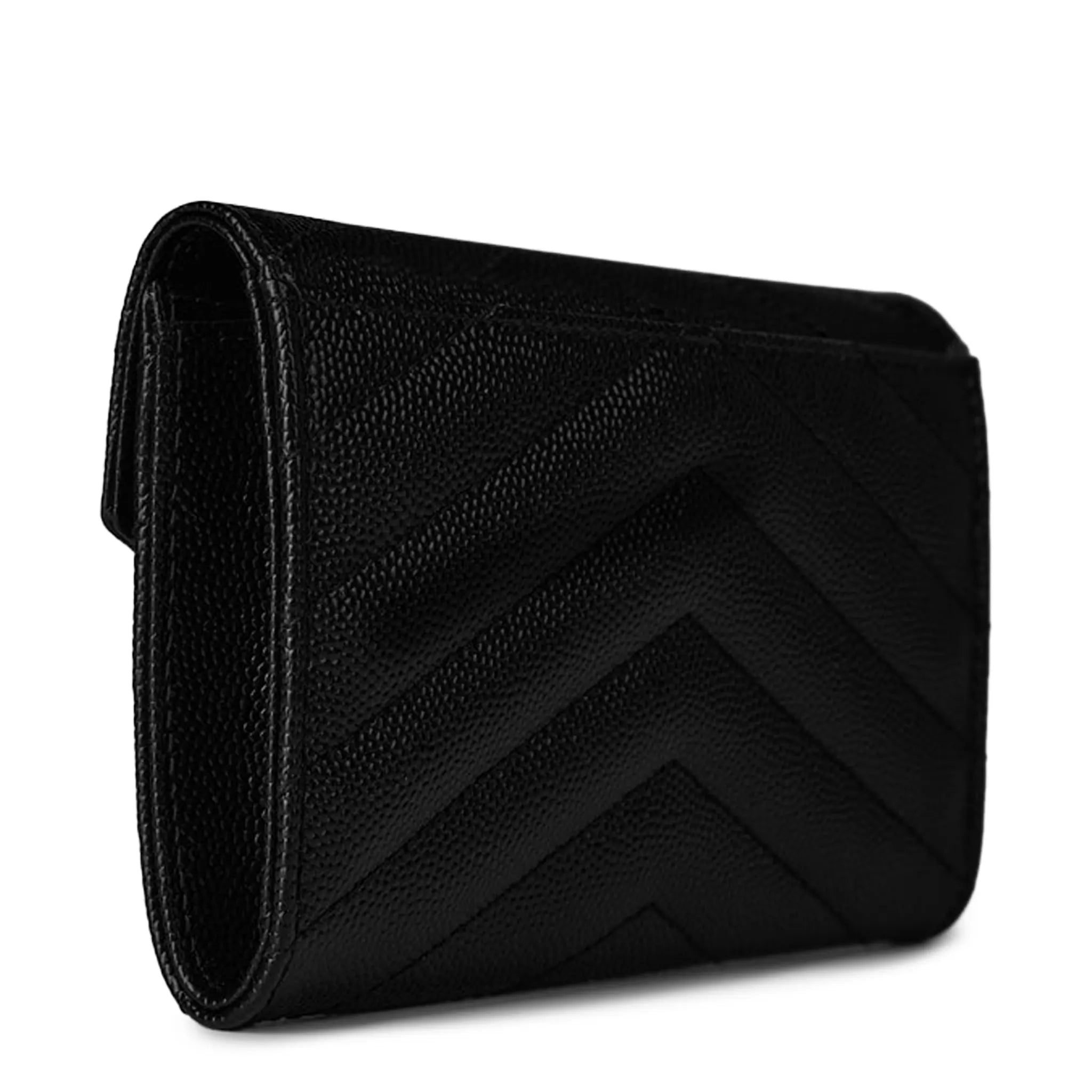 Back Side View of Saint Laurent Cassandre Matelasse Lambskin Small Envelope Wallet