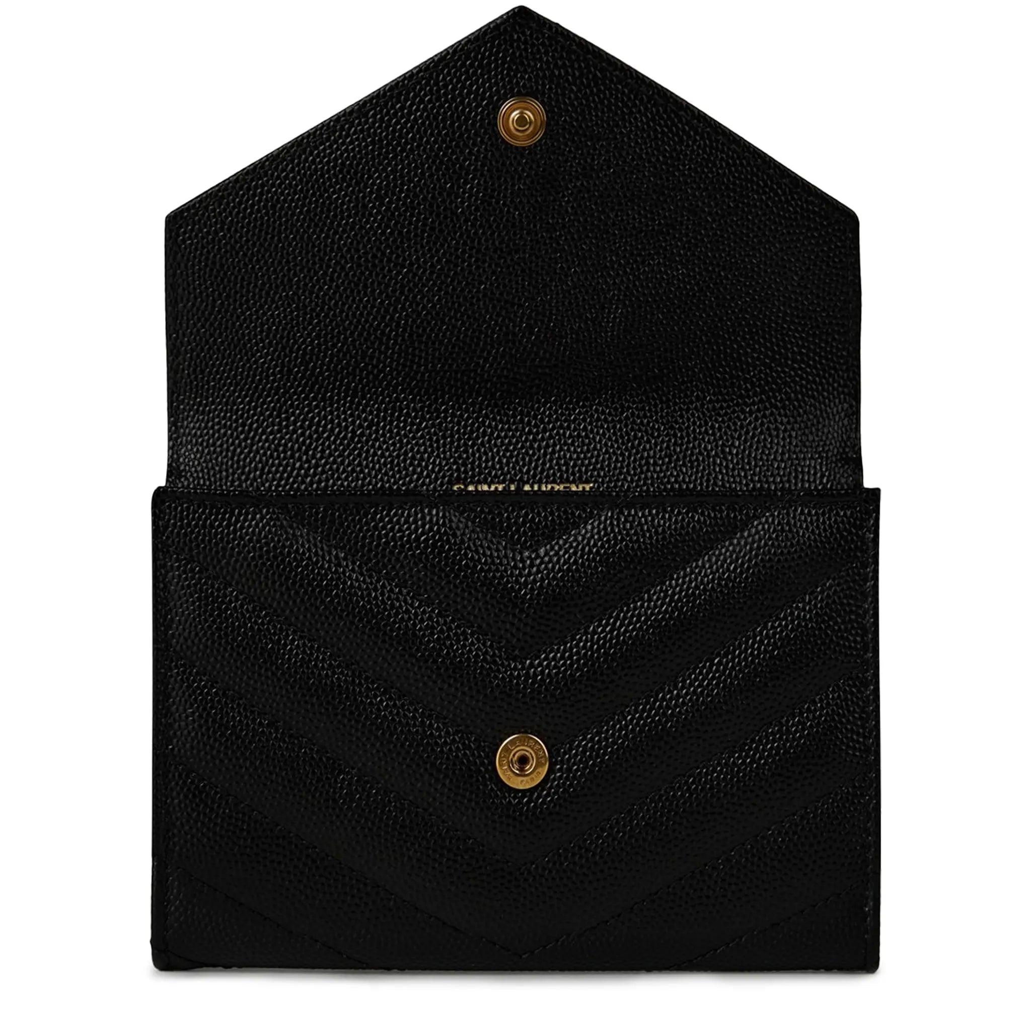 Inside View of Saint Laurent Cassandre Matelasse Lambskin Small Envelope Wallet