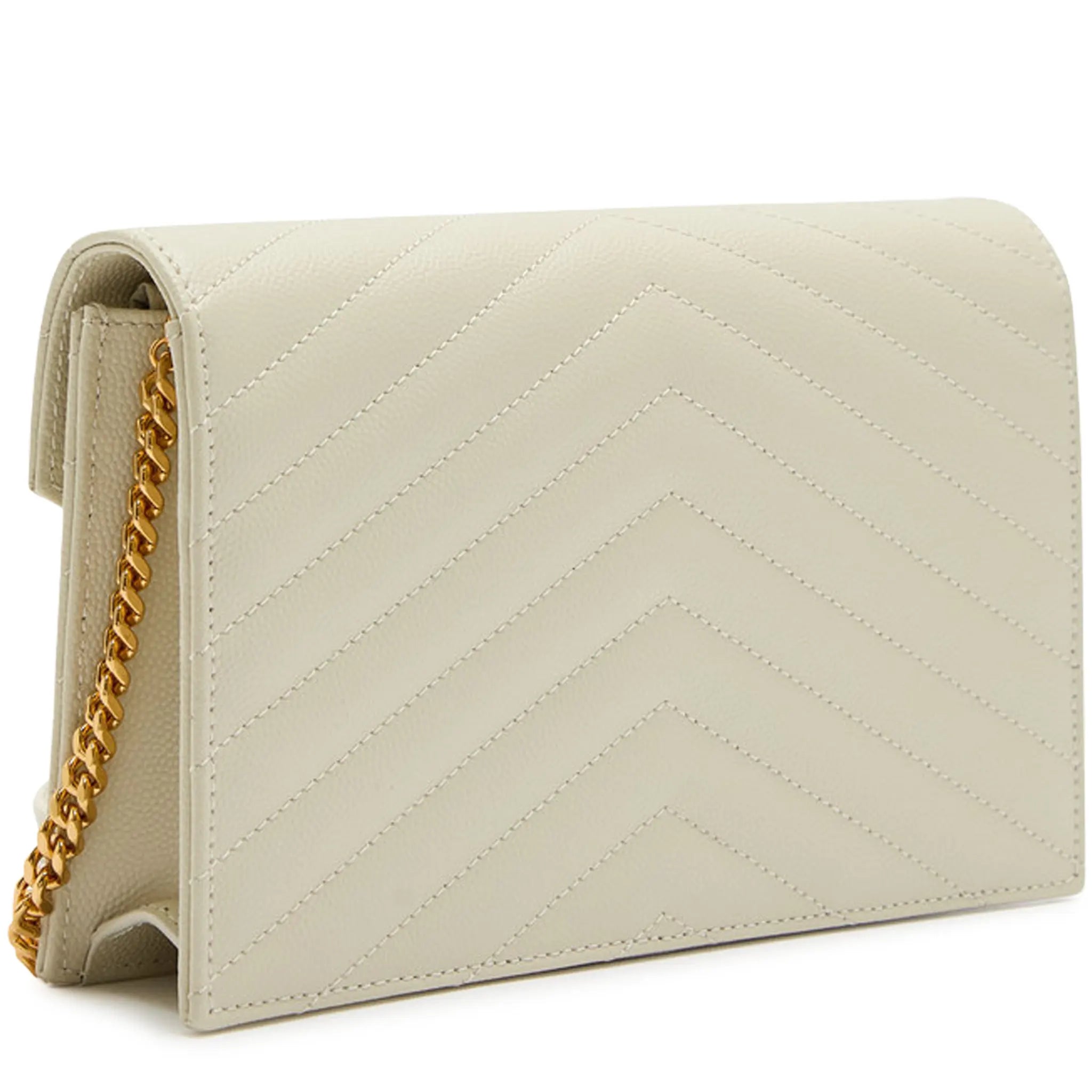 Back Side View of Saint Laurent Monogram Envelope Blanc Vintage Crossbody Bag 742920BOW019207