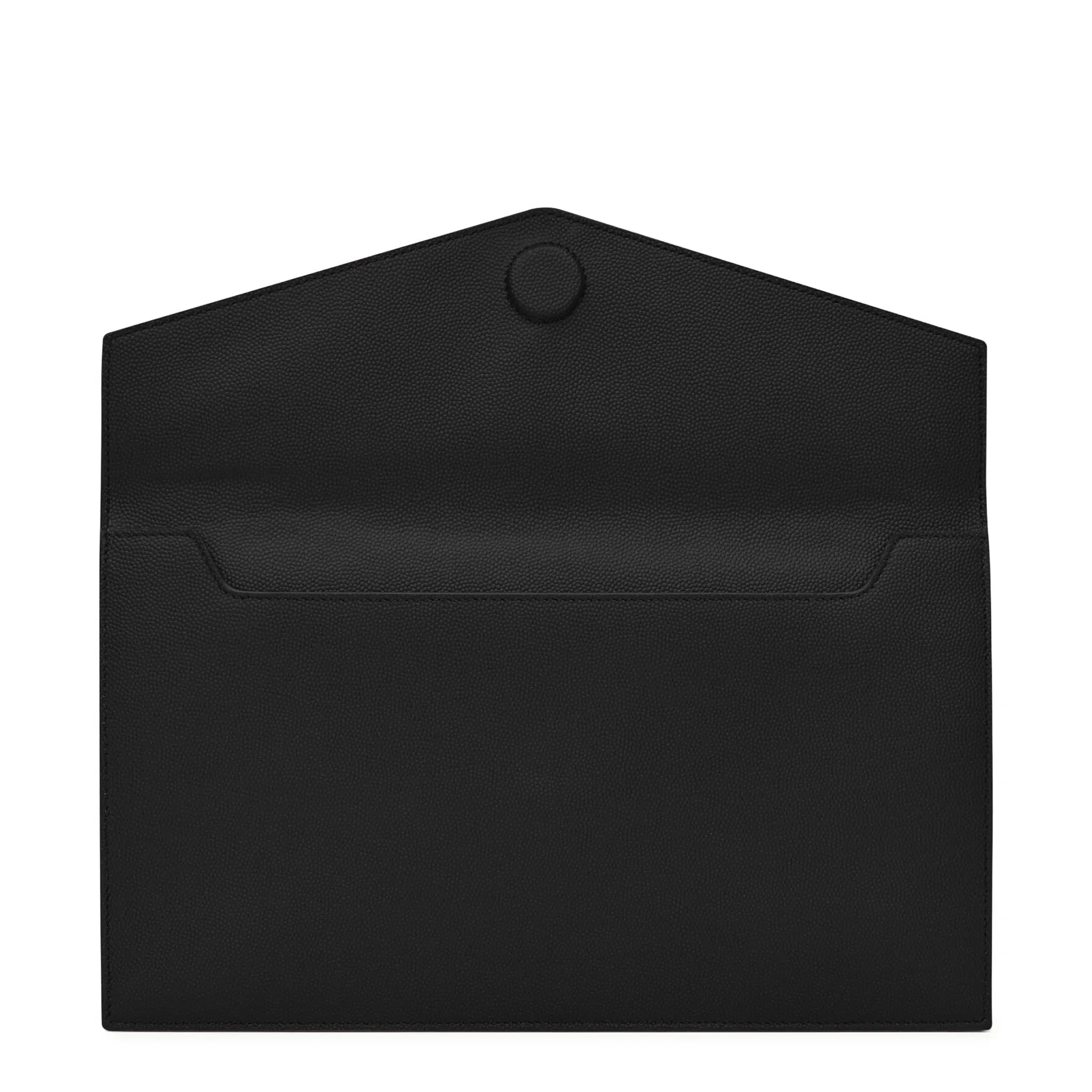 Inside View of Saint Laurent Uptown Grain De Poudre Leather Black Pouch