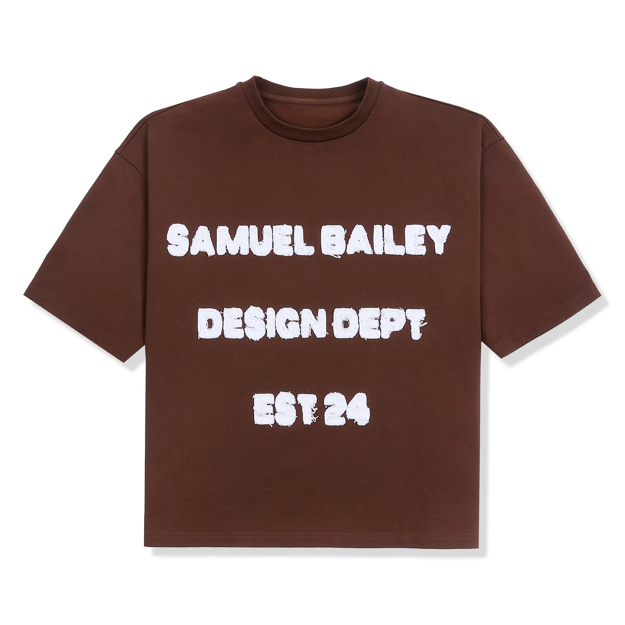 Front View of Samuel Bailey Design Dept Brown T-Shirt 53220445520195