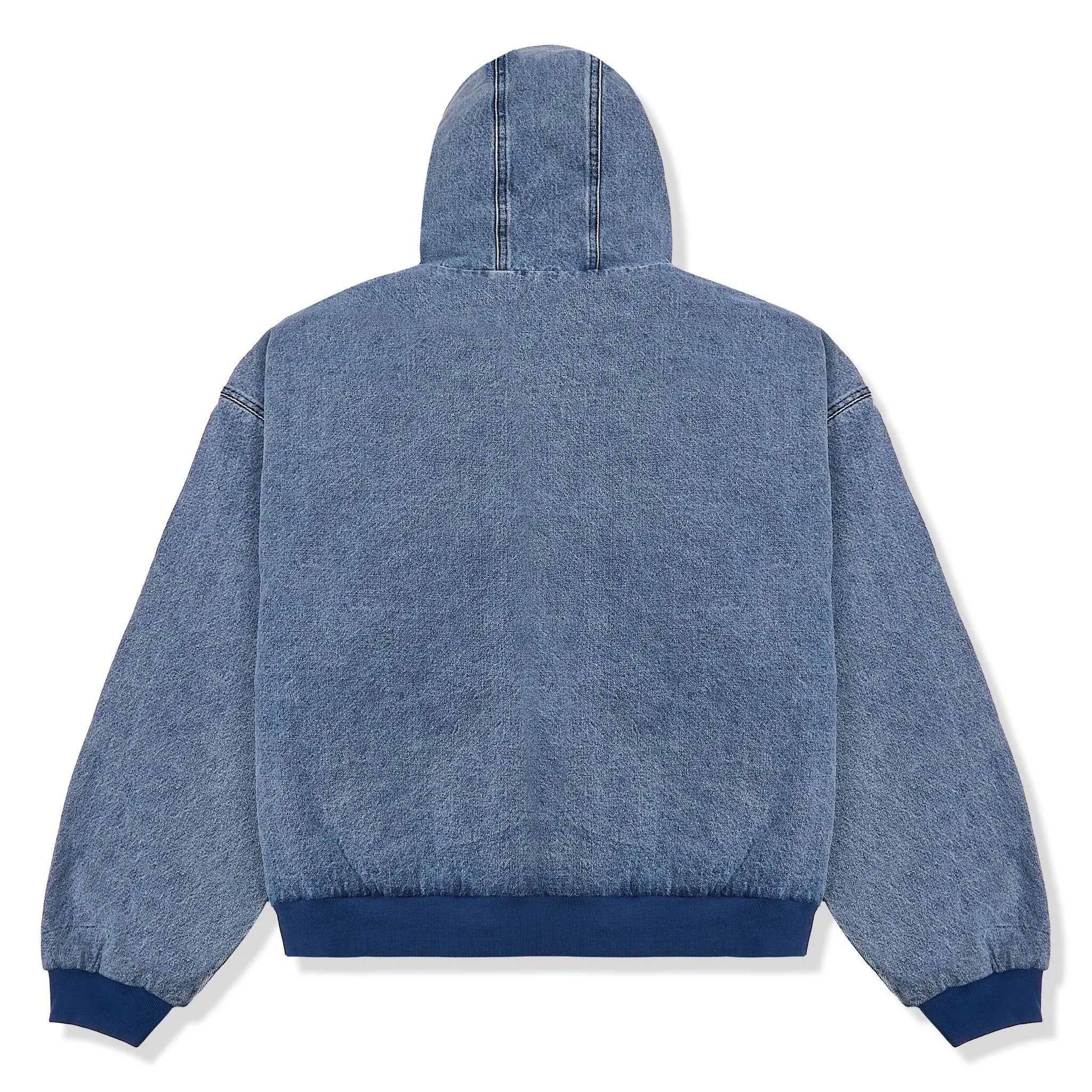 Back View of Samuel Bailey Hooded Denim Blue Jacket 53848817402179
