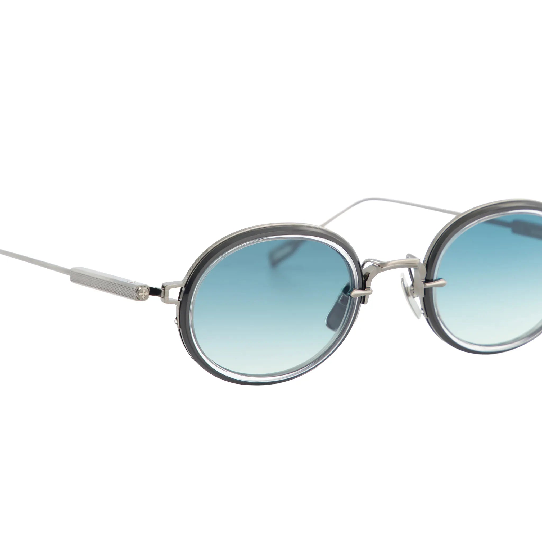 Front Detailed View of SATO Acamar II Titanium Deep Blue Ocean Sunglasses