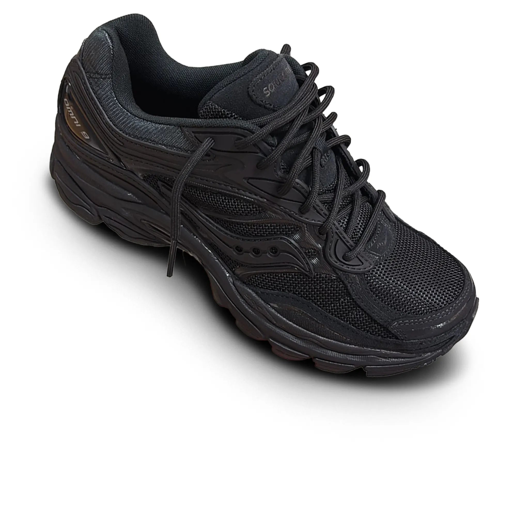 Fronnt Side View of Saucony Progrid Omni 9 Armor Black S70897-3