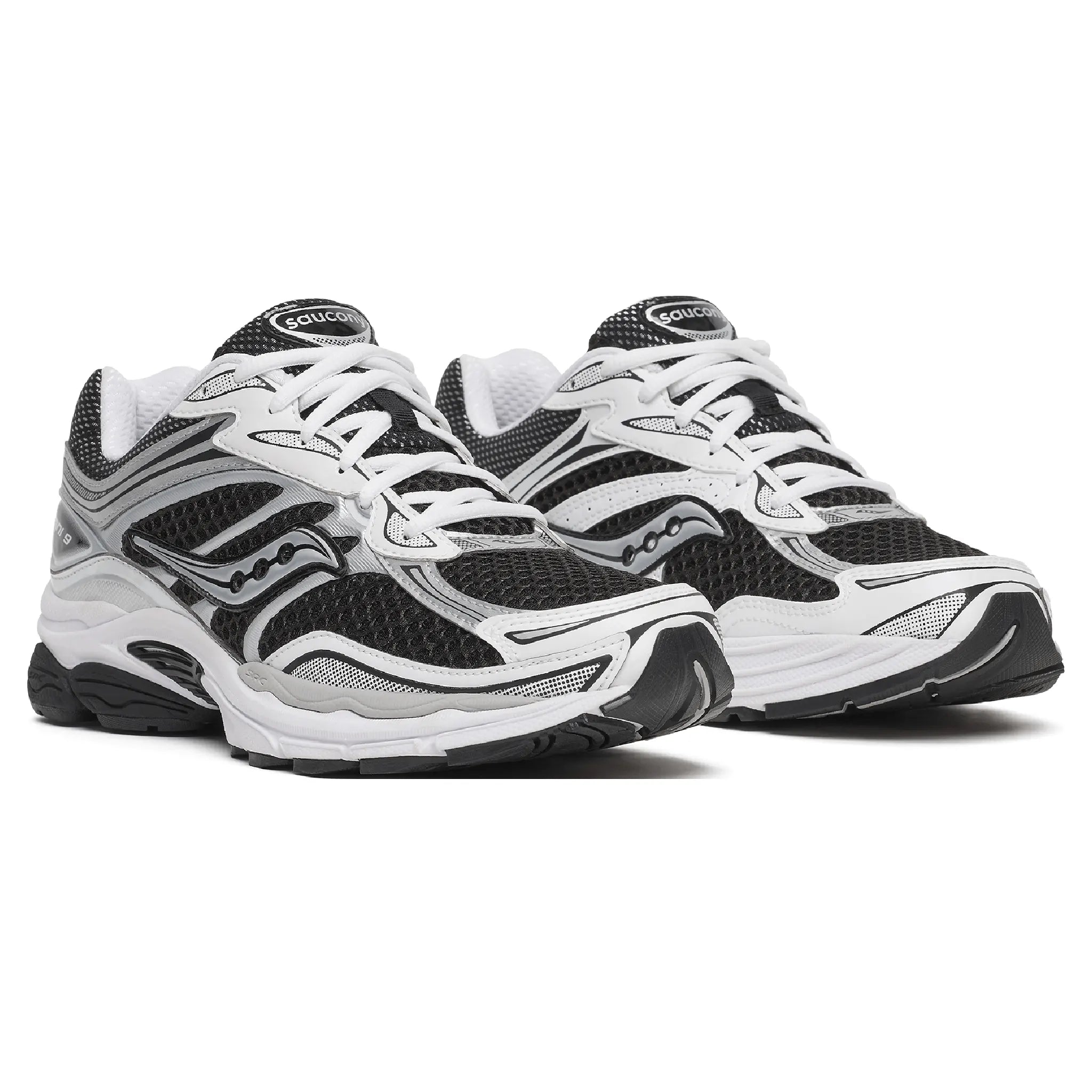 Front Side View of Saucony Progrid Omni 9 Black White S101245-1006