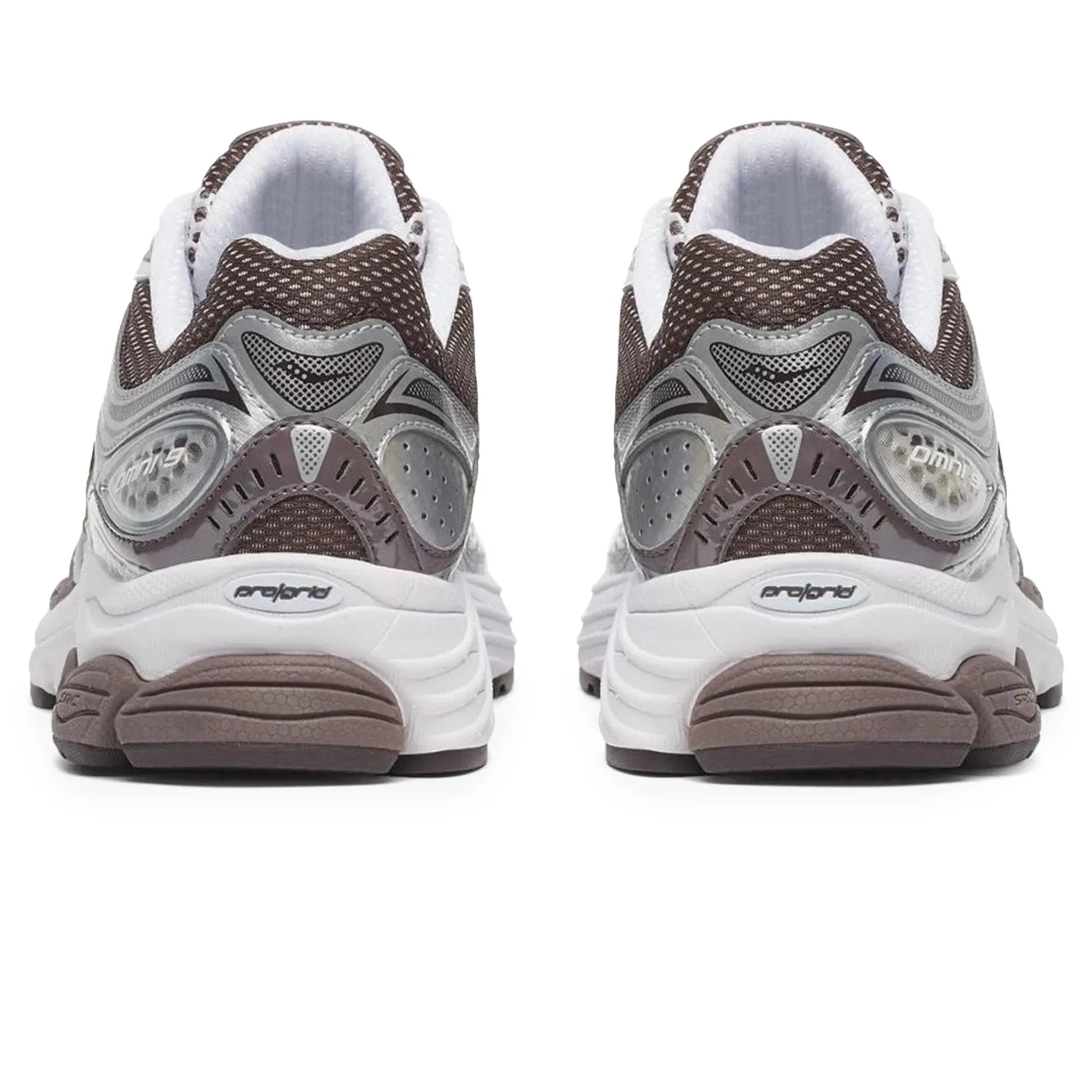 Back View of Saucony Progrid Omni 9 Silver Brown S70739-57