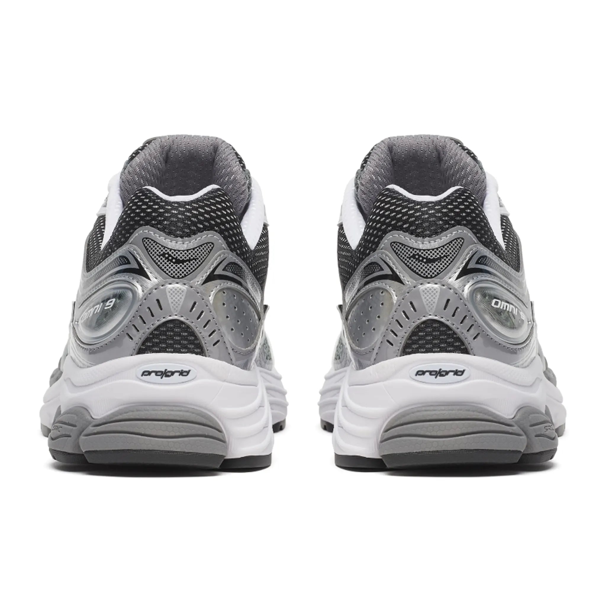 Back View of Saucony Progrid Omni 9 Silver Grey S70739-42