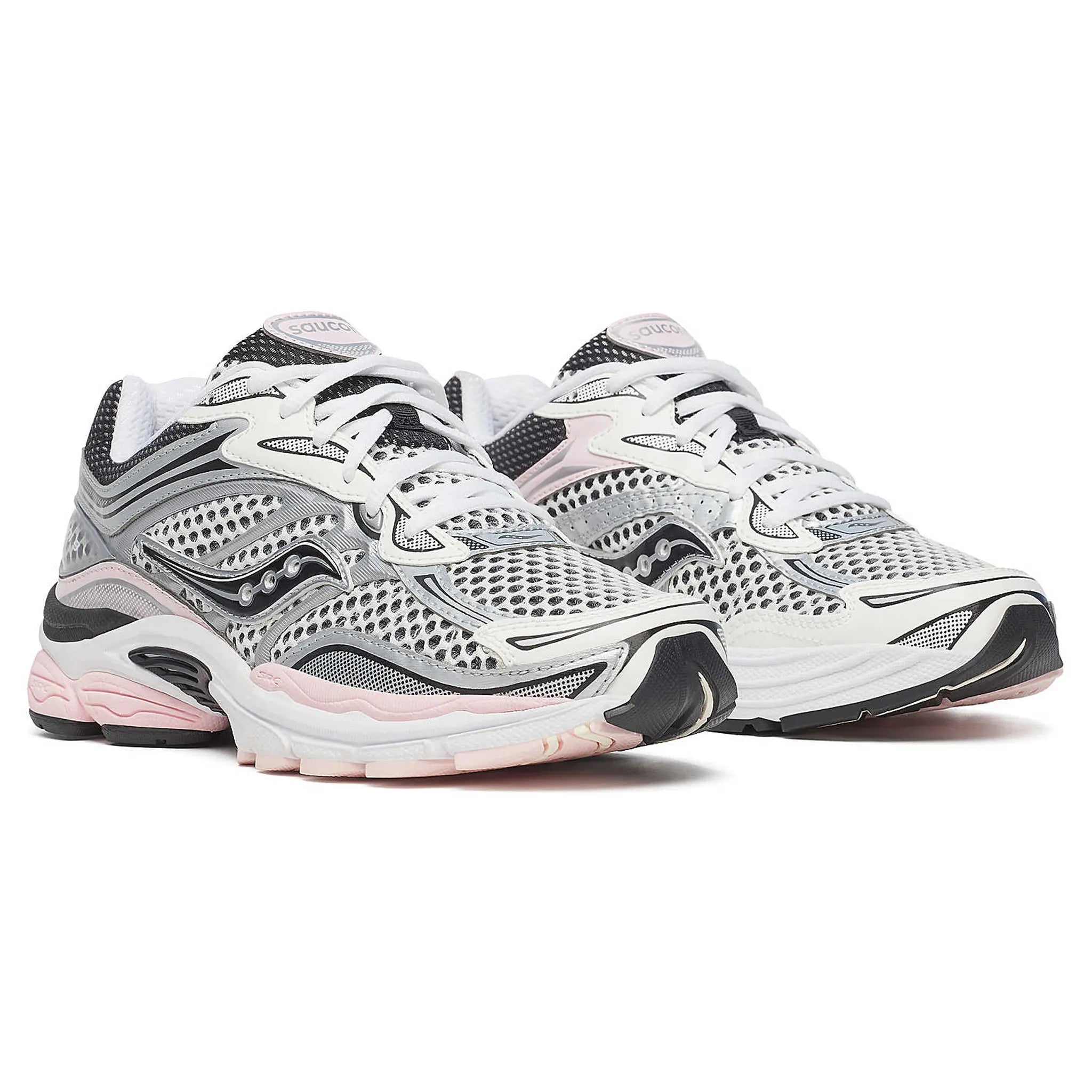 Front Side View of Saucony Progrid Omni 9 Silver Pink S70739-16