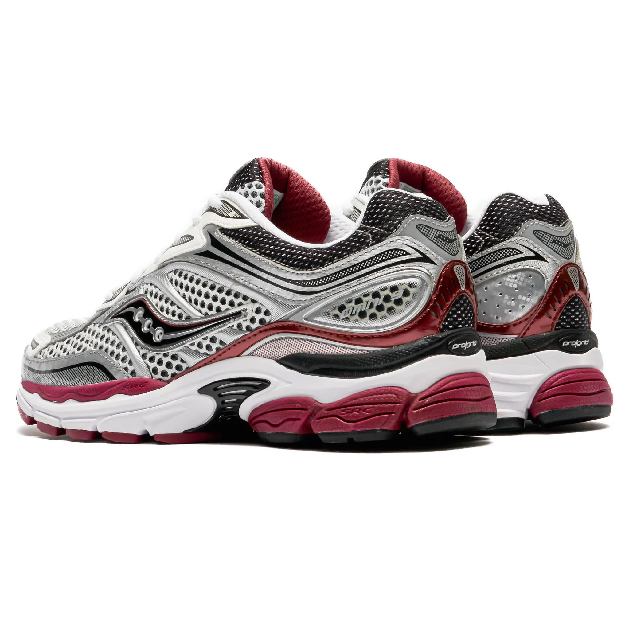 Back Side View of Saucony Progrid Omni 9 Silver Red S70739-1