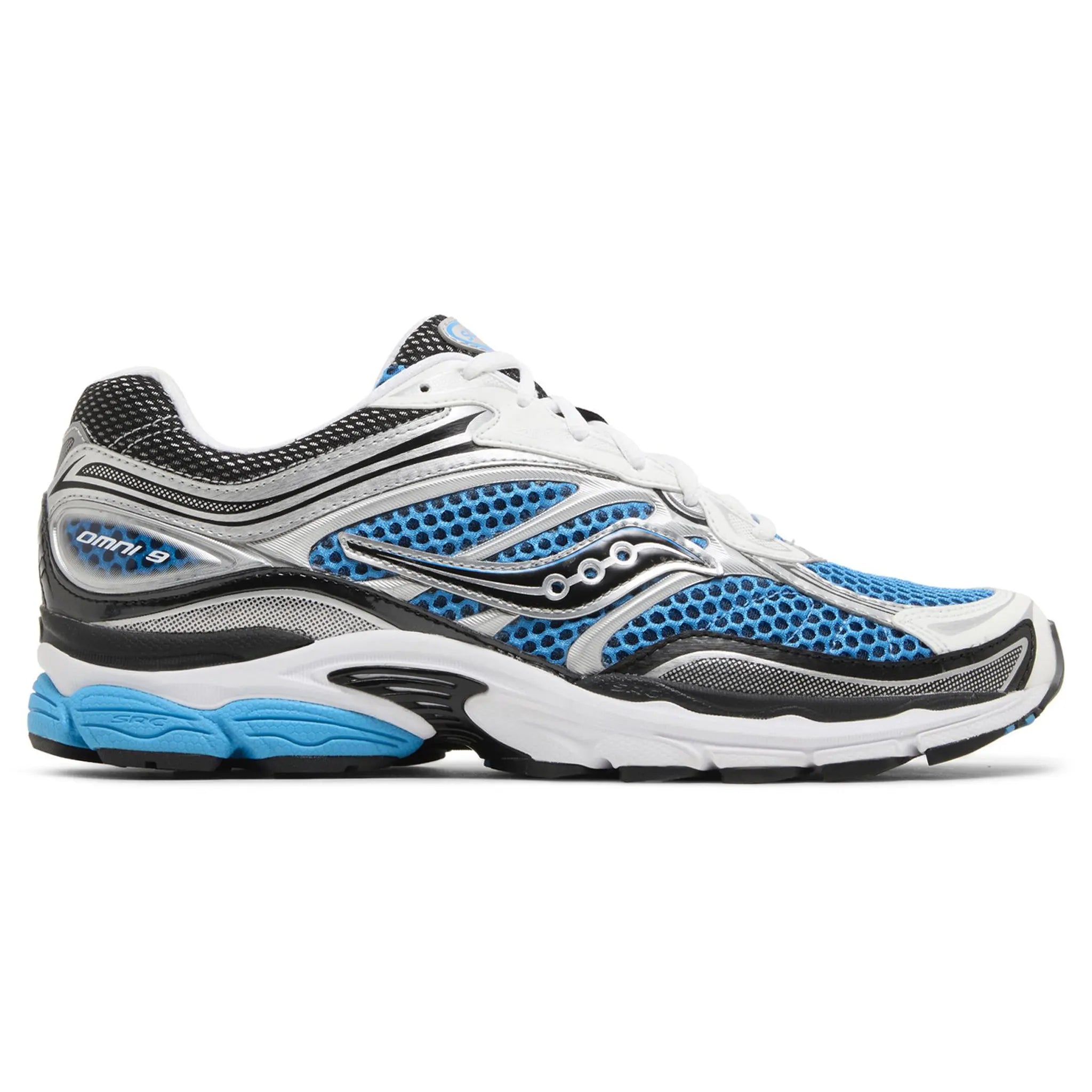 Front View of Saucony Progrid Omni 9 Silver Royal Blue S70739-4