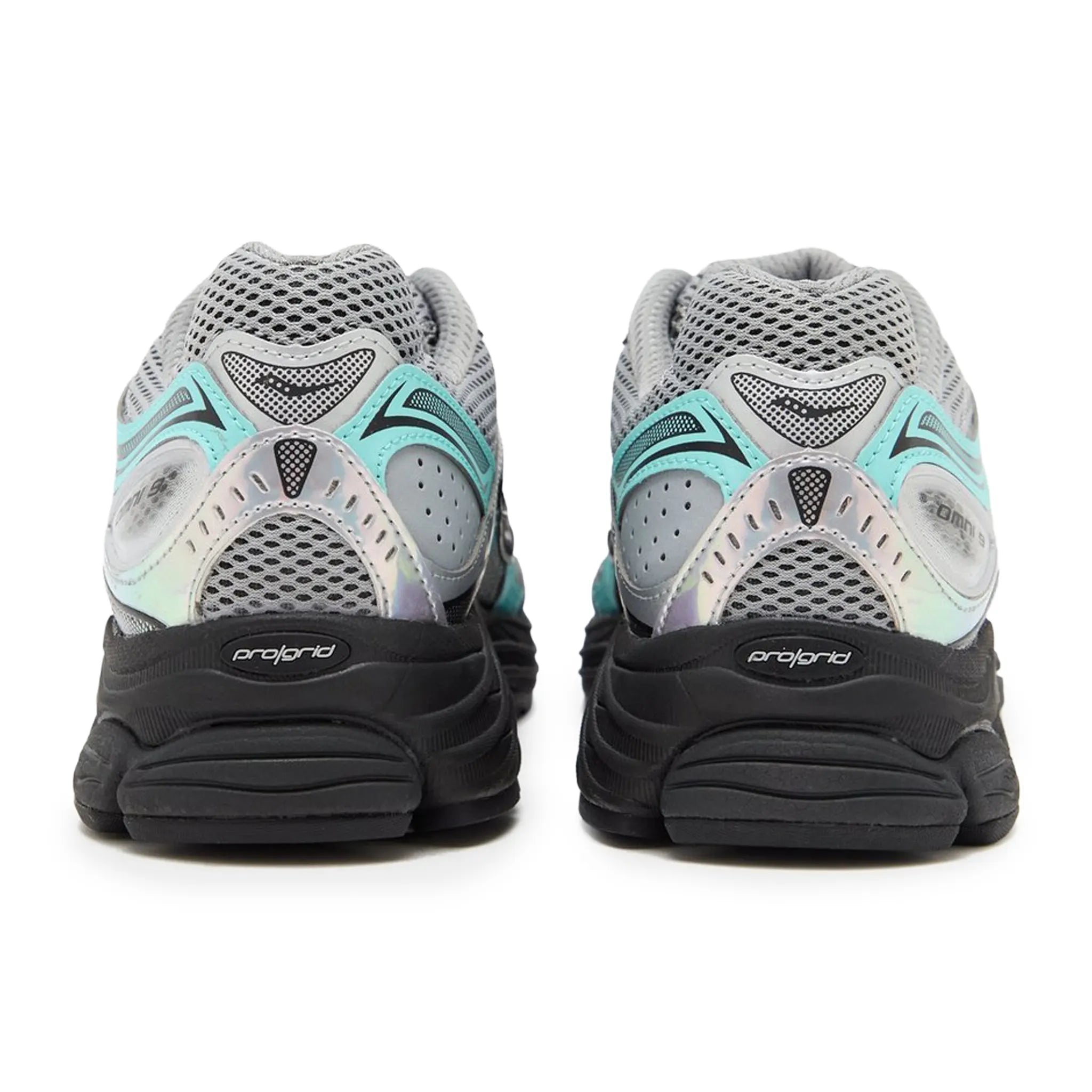 Back View of Saucony Progrid Omni 9 Silver Teal Grey