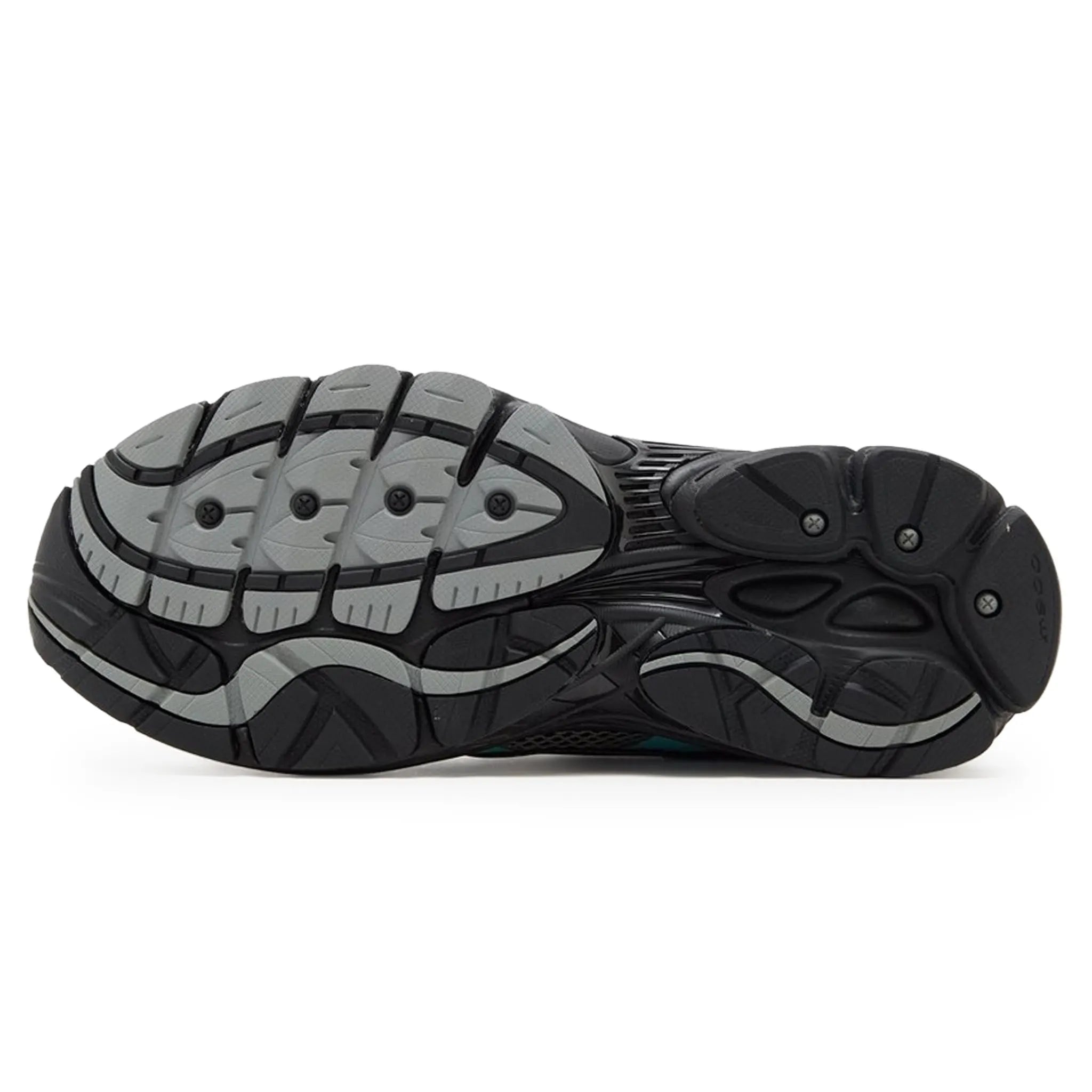 Sole View of Saucony Progrid Omni 9 Silver Teal Grey