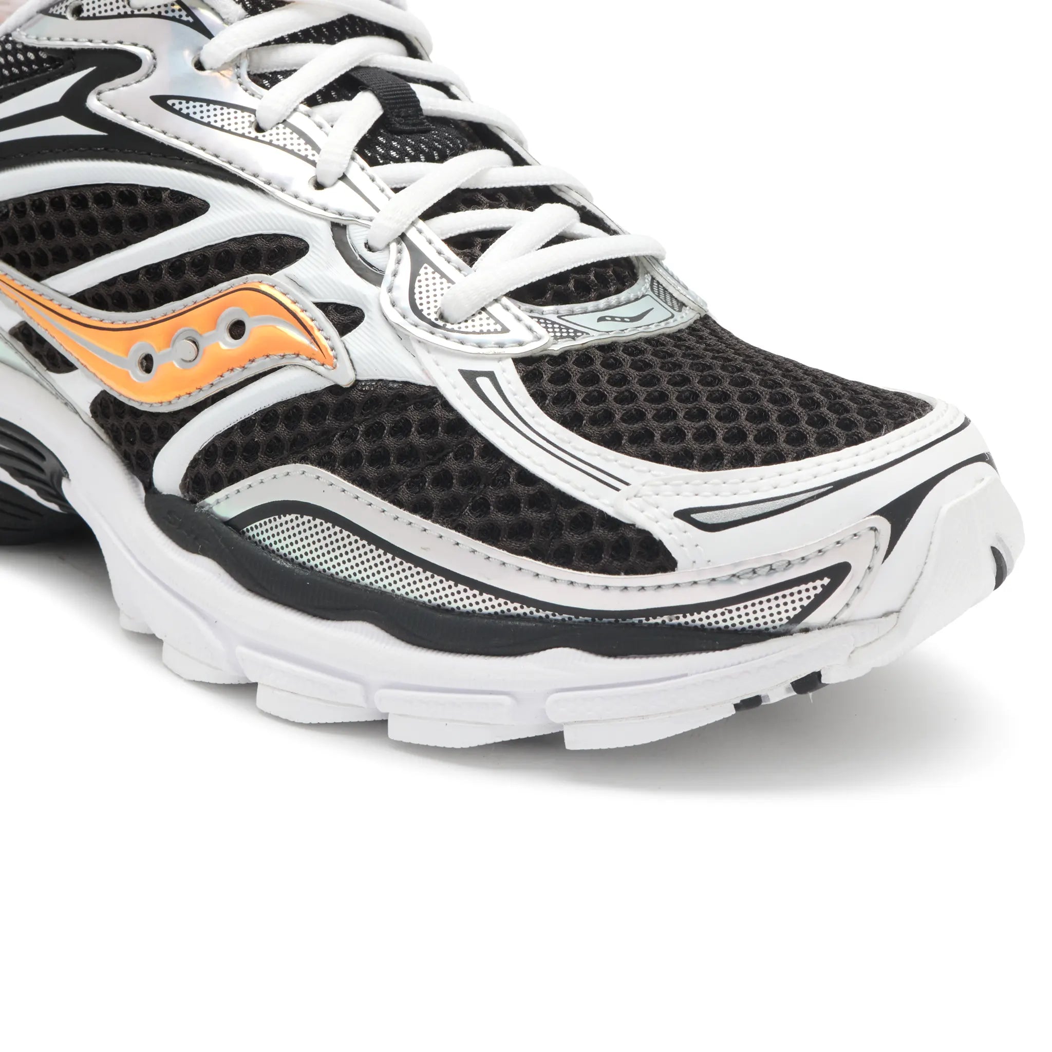 Detailed View of Saucony Progrid Omni 9 Speed Shades White Black Orange Vo2 S71057-2
