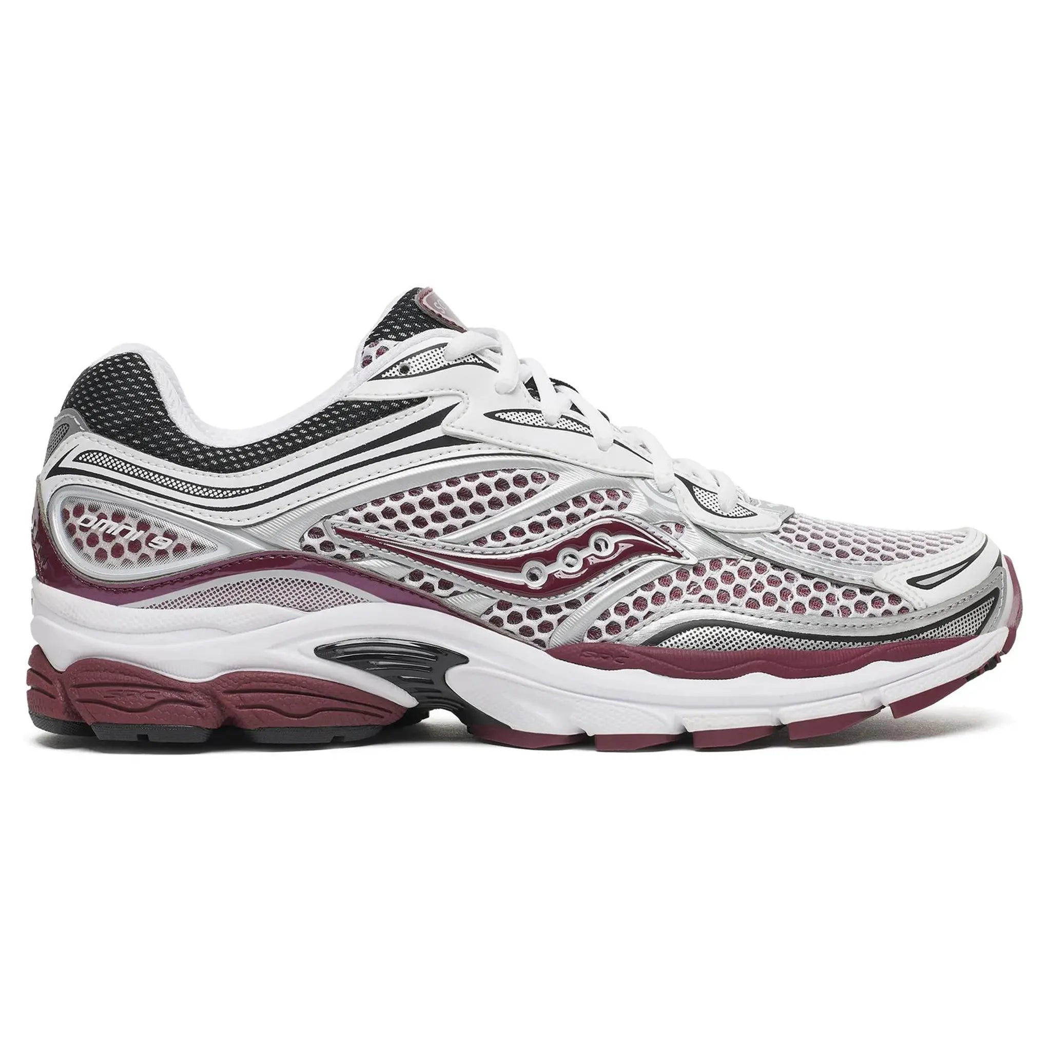 Side View of Saucony Progrid Omni 9 White Maroon S101245-1095