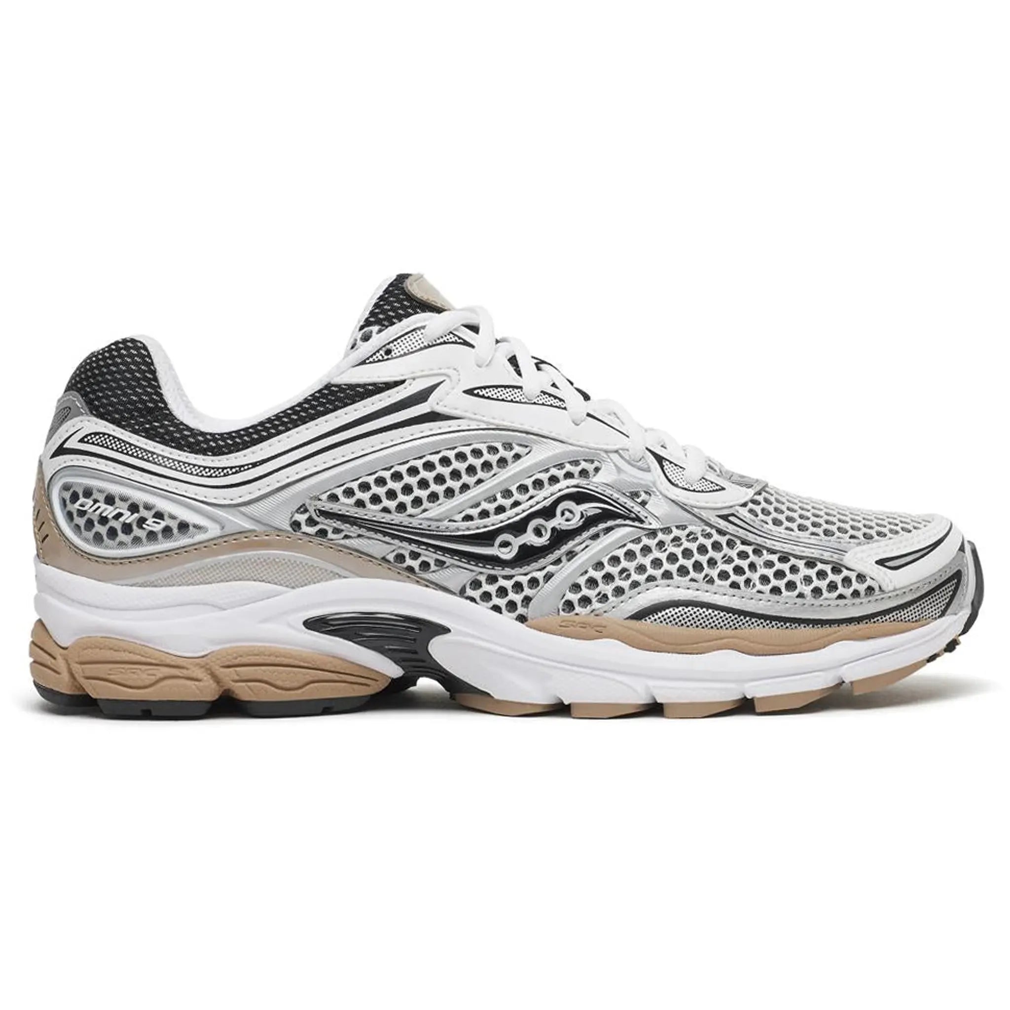 Side View of Saucony Progrid Omni 9 White Saddle S101245-1097