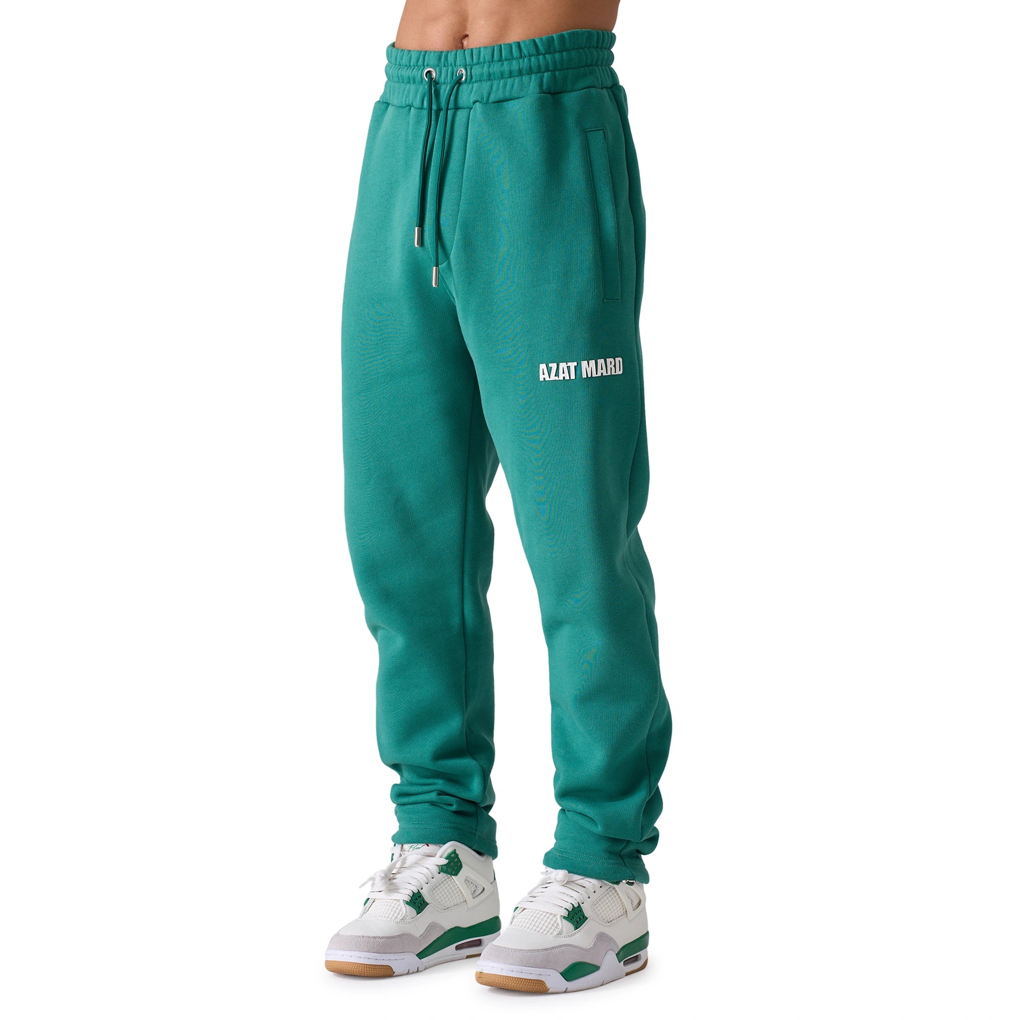 Model front View of Azat Mard Country Club Green Sweatpants