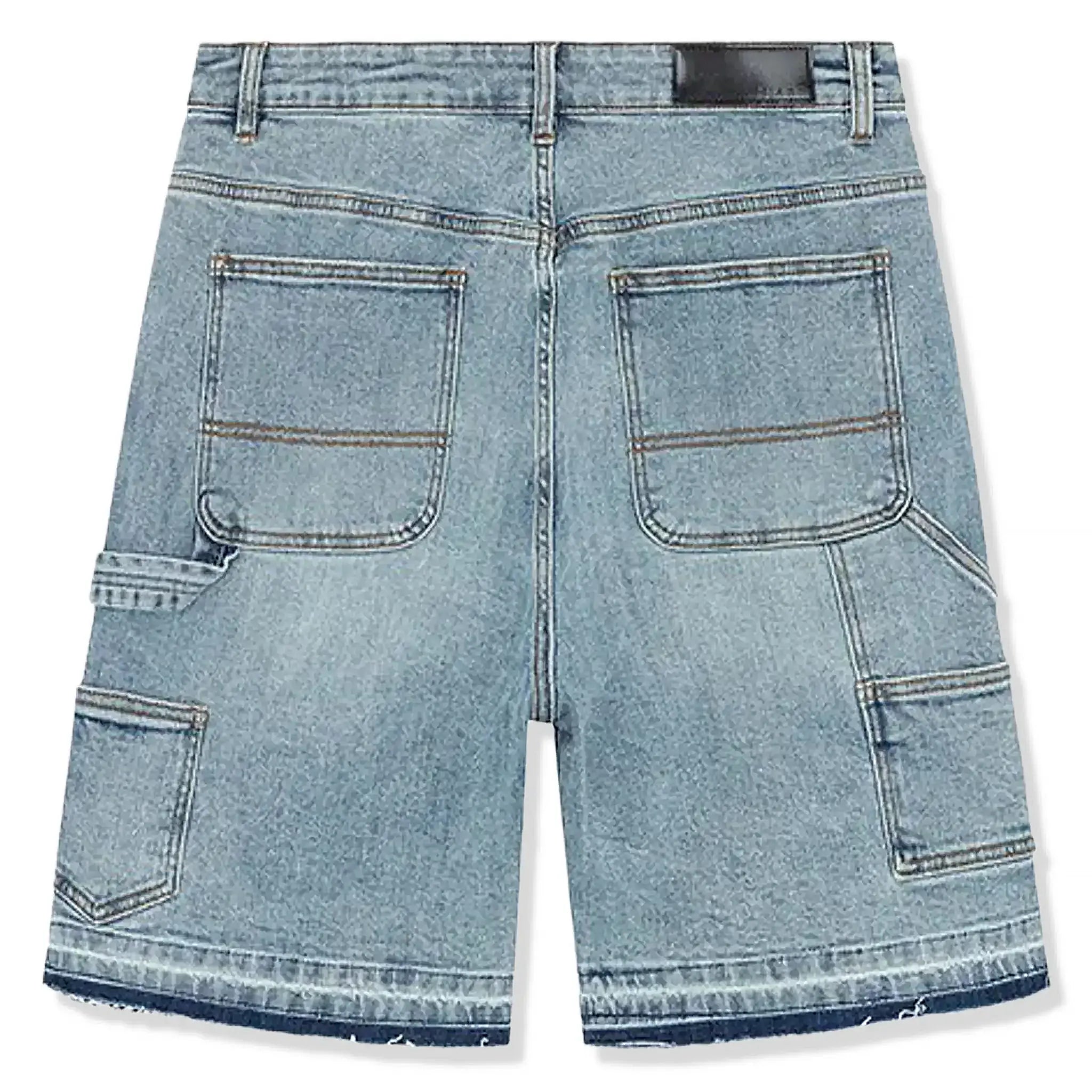 Back view of SIARR Carpenter Shorts Blue