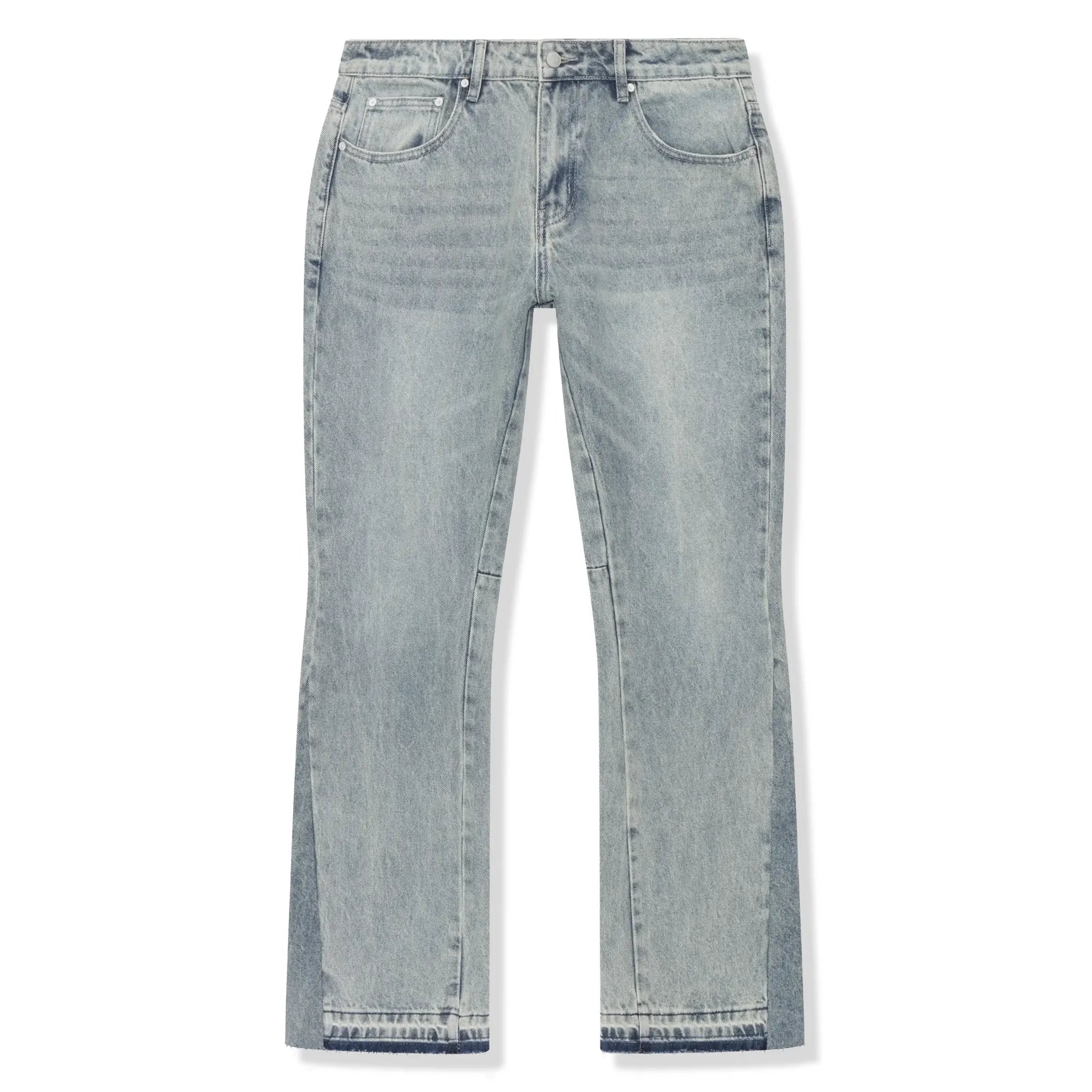 Front View of SIARR Flared Triple Blue Jeans