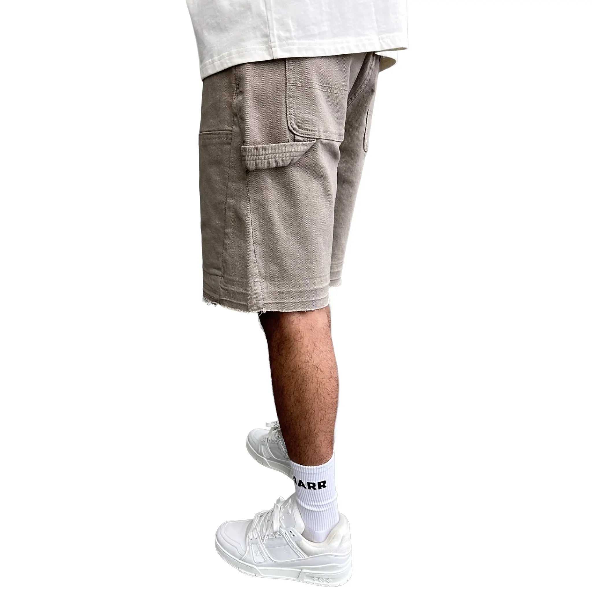 Side View Of SIARR Rio Biege Shorts
