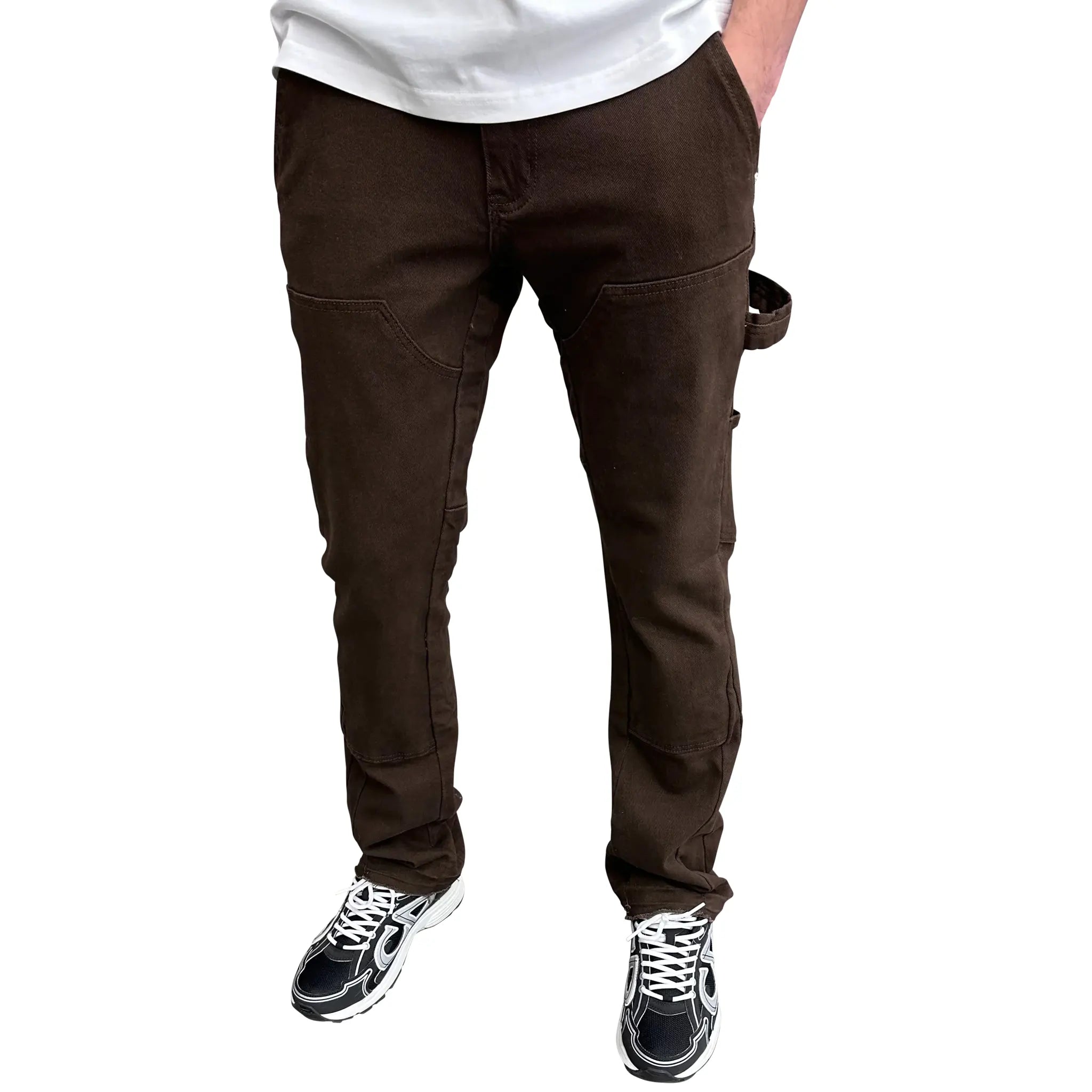 Model front view of SIARR Rio Jeans Brown