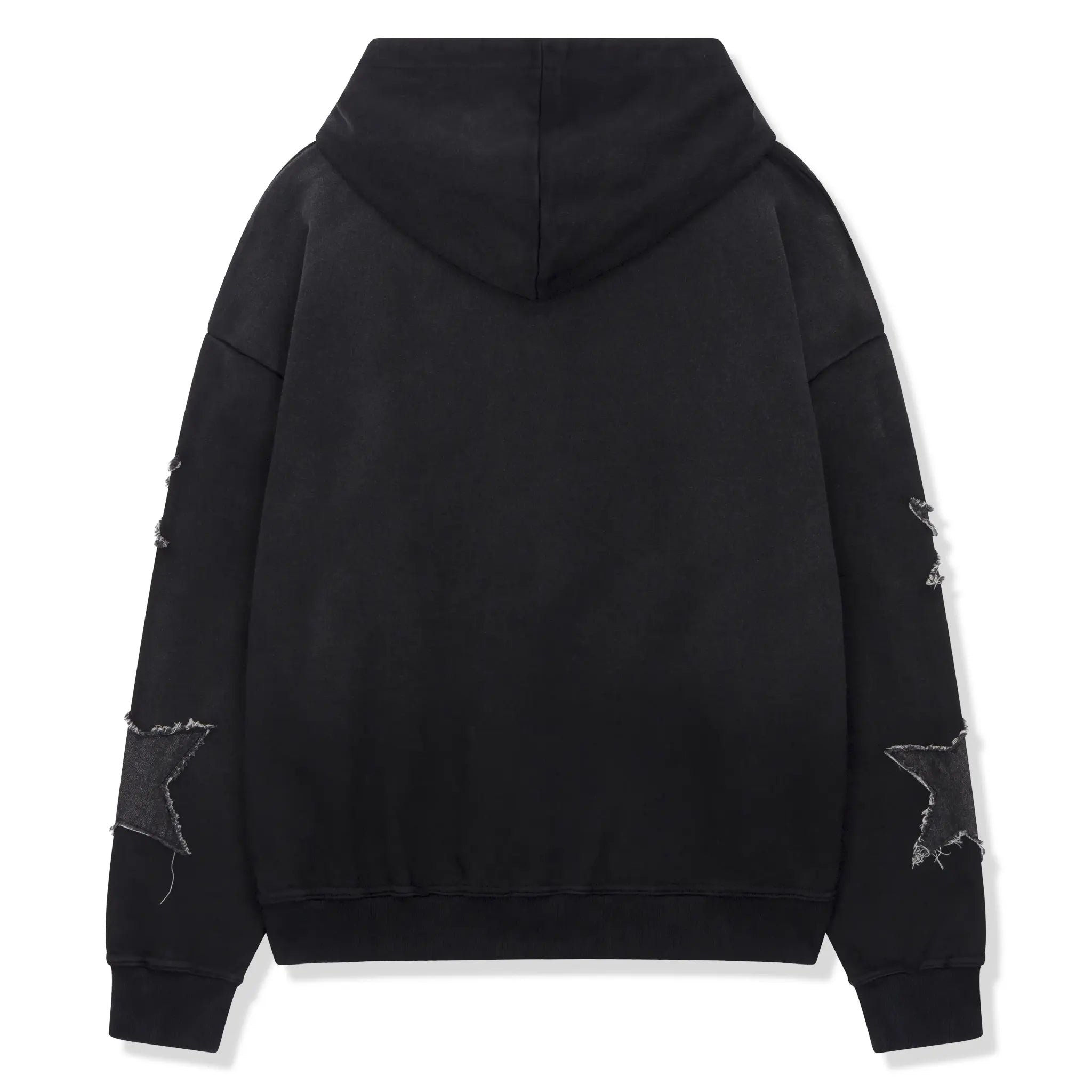 Back View of SIARR Star Washed Black Hoodie
