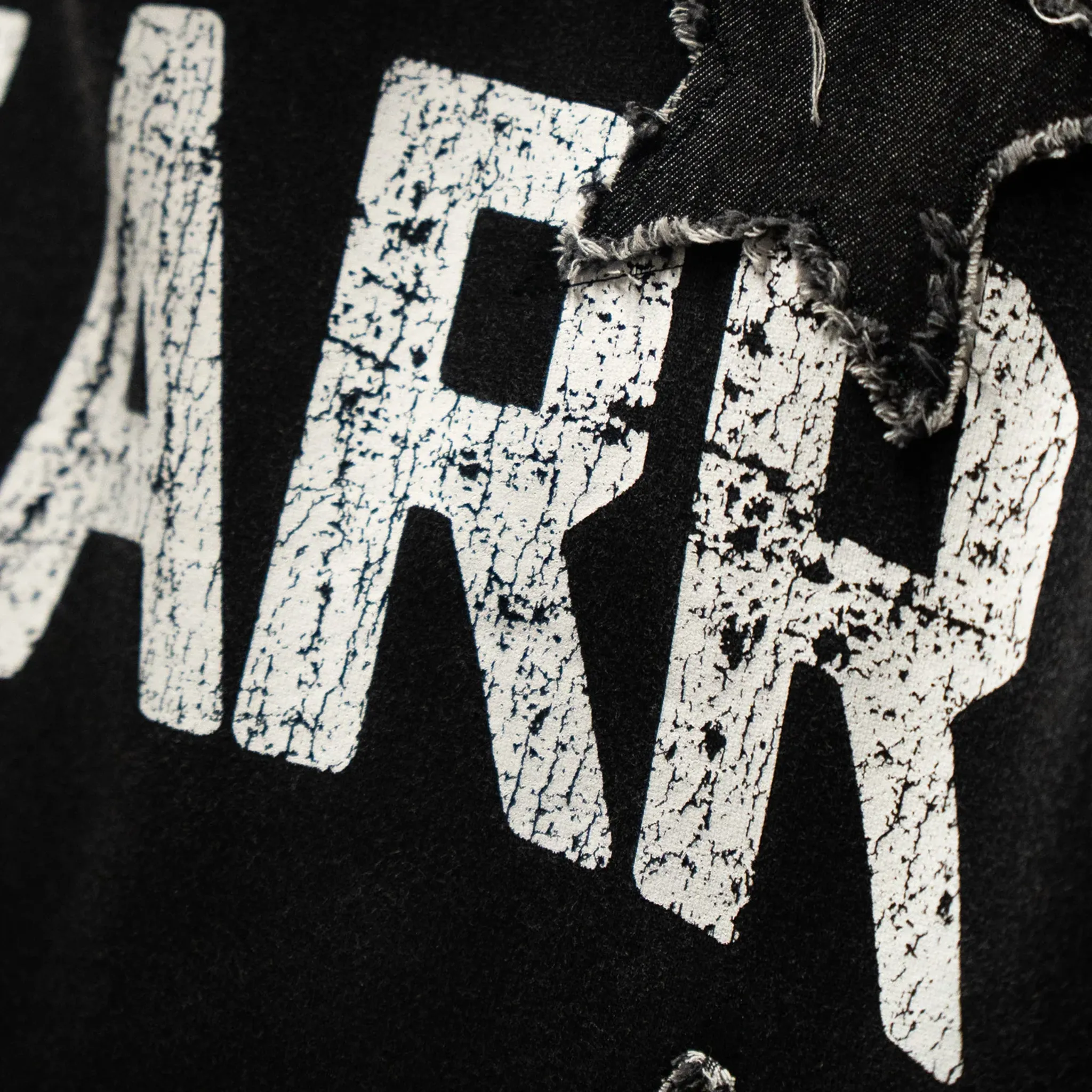Detailed View of SIARR Star Washed Black Hoodie