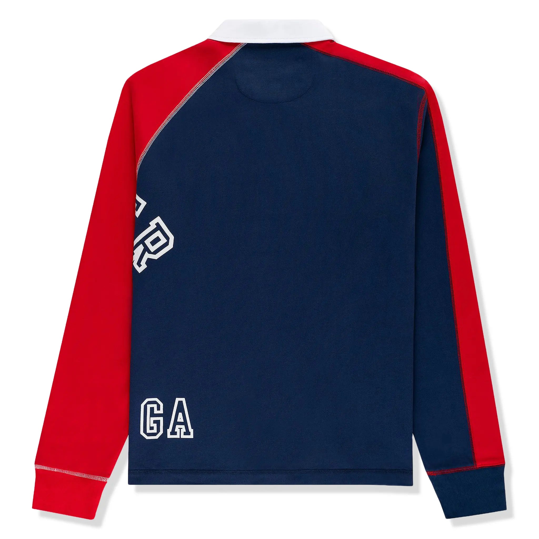 Back View of Sp5der Academy Rugby Navy Polo Shirt