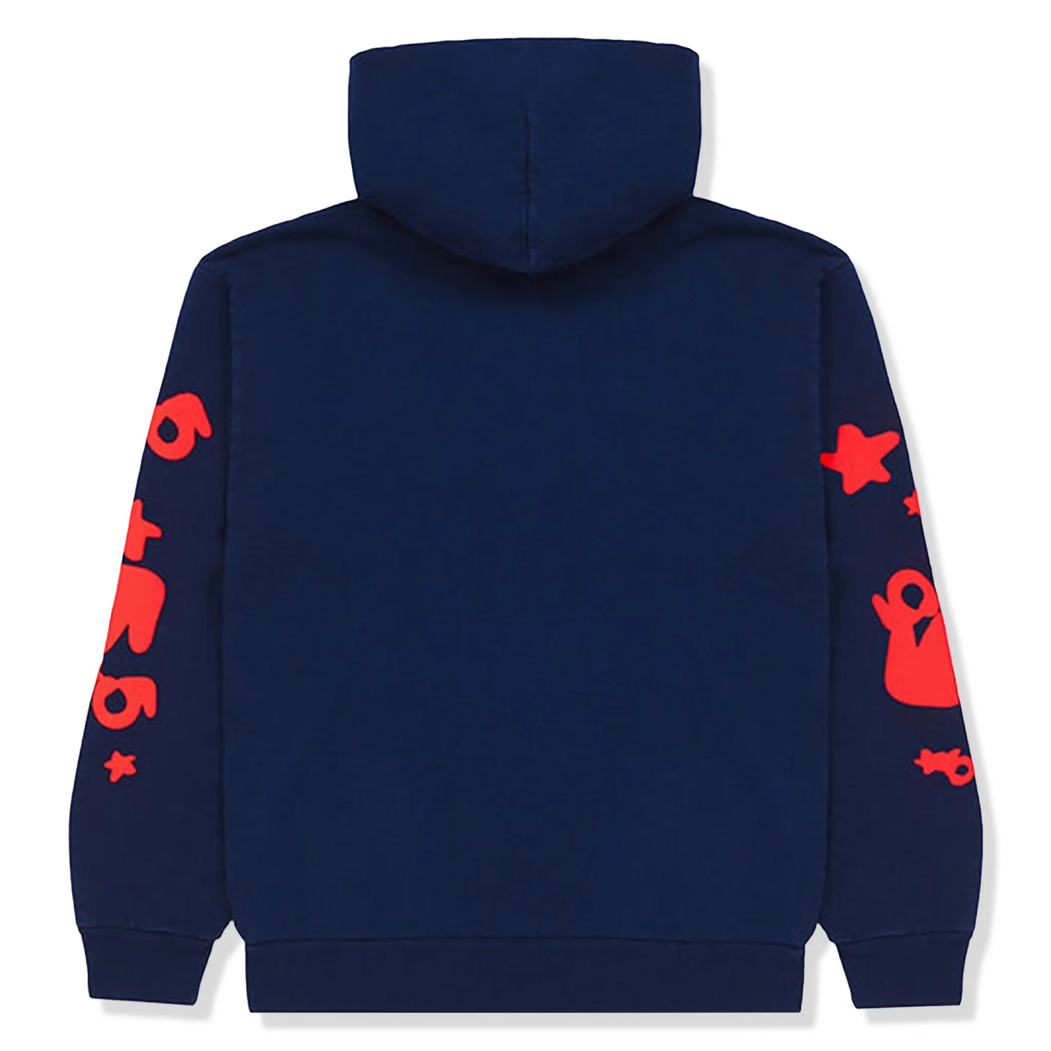 Back View of Sp5der Beluga Navy Hoodie M01SS001BGNR