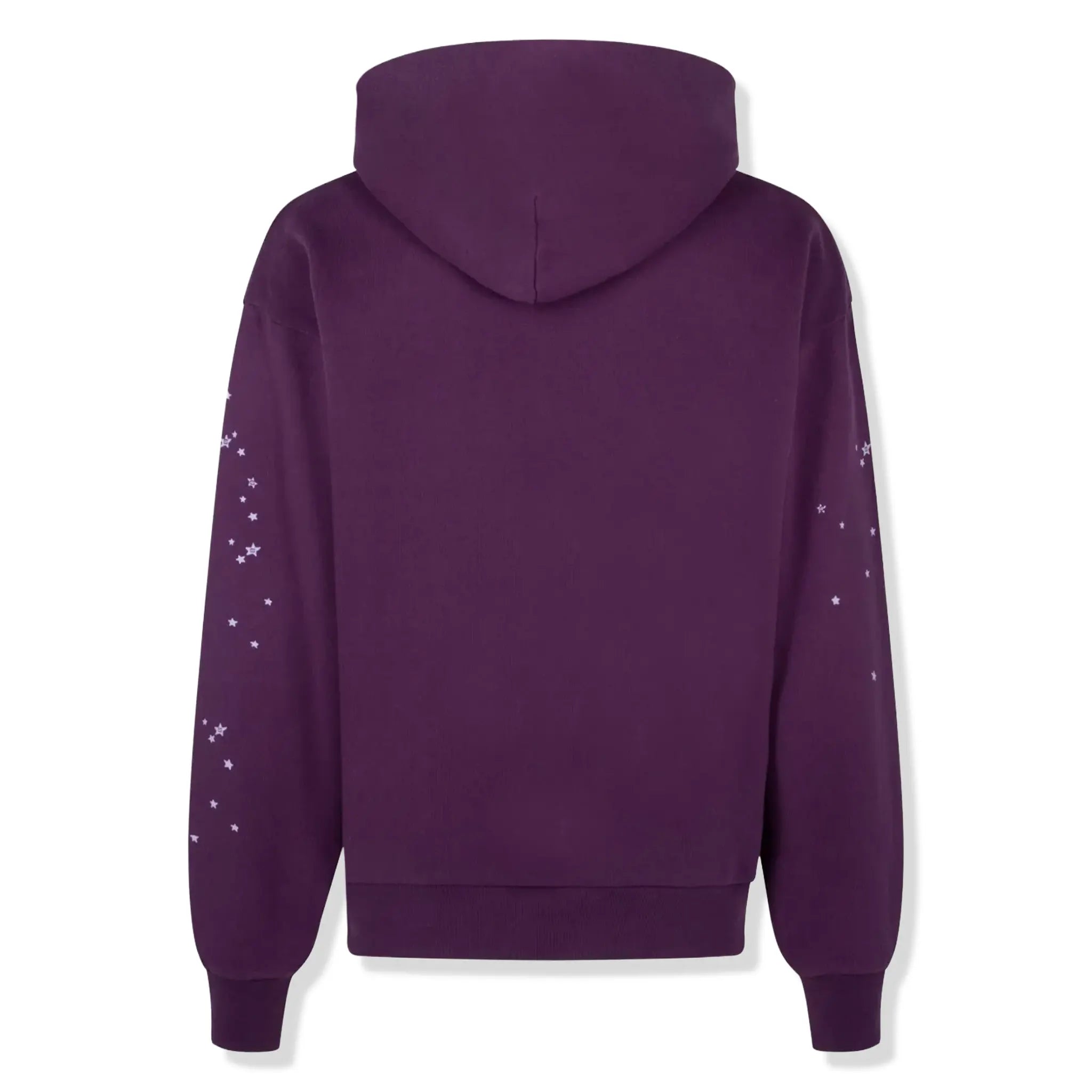Back View of Sp5der Star OG Web V2 Purple Hoodie SS36FW24PUR