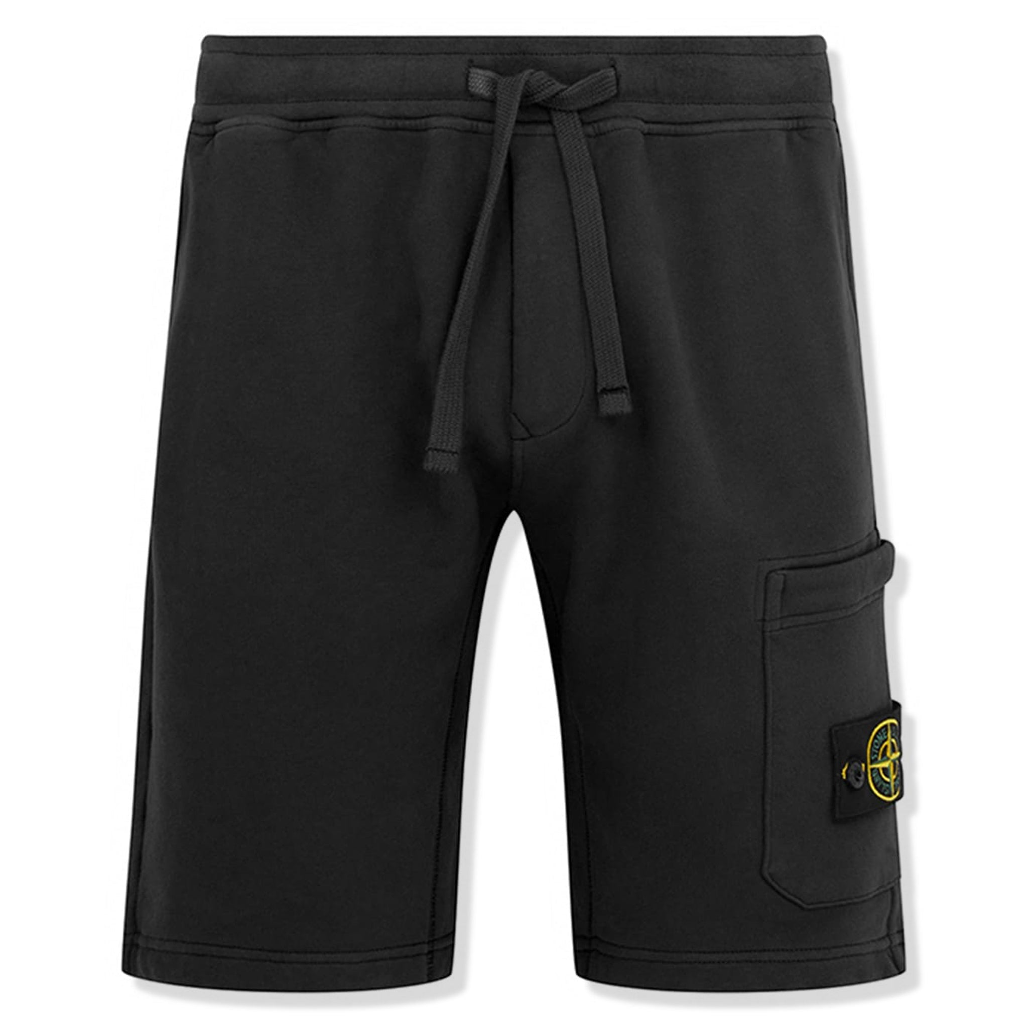 Image of Stone Island Black Logo Cotton Shorts