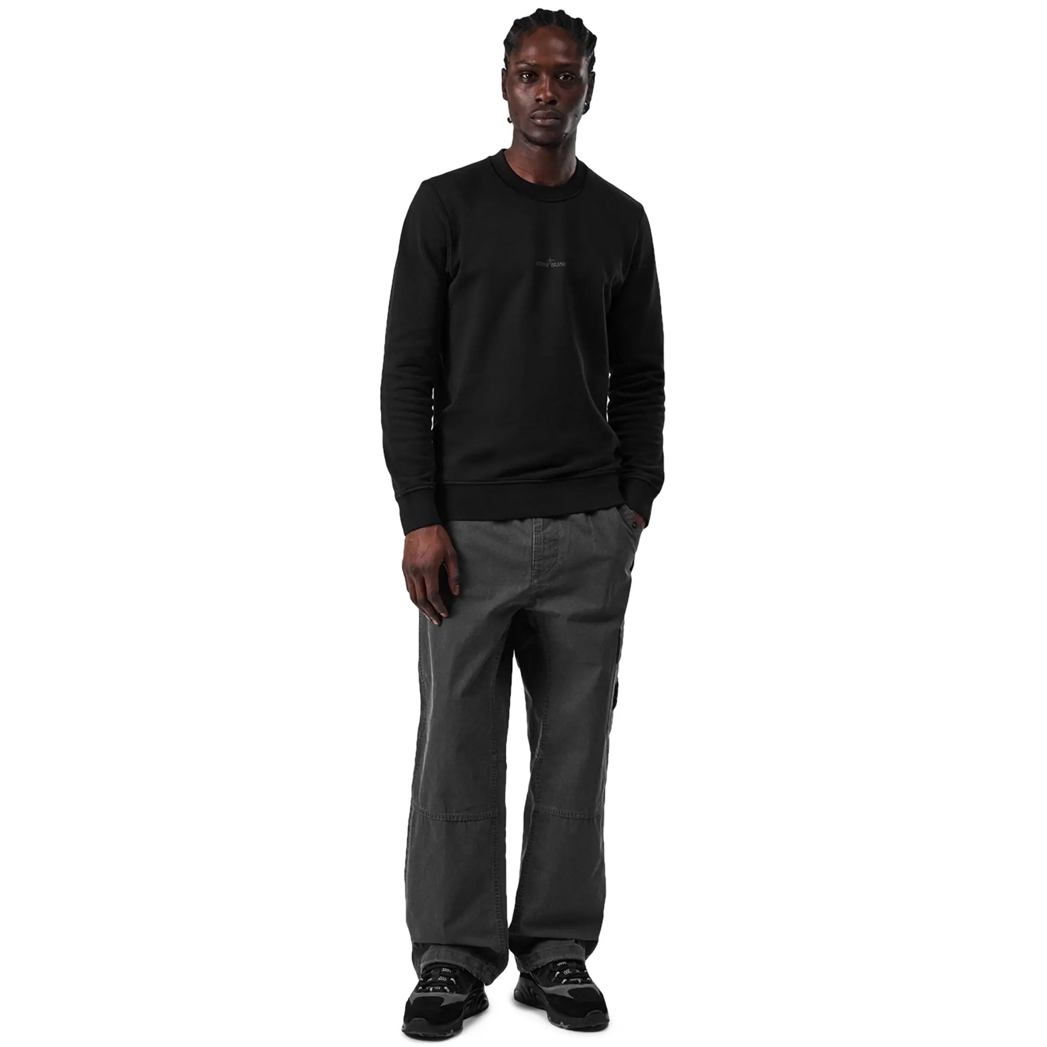 Stone Island Dial Logo Black Sweatshirt