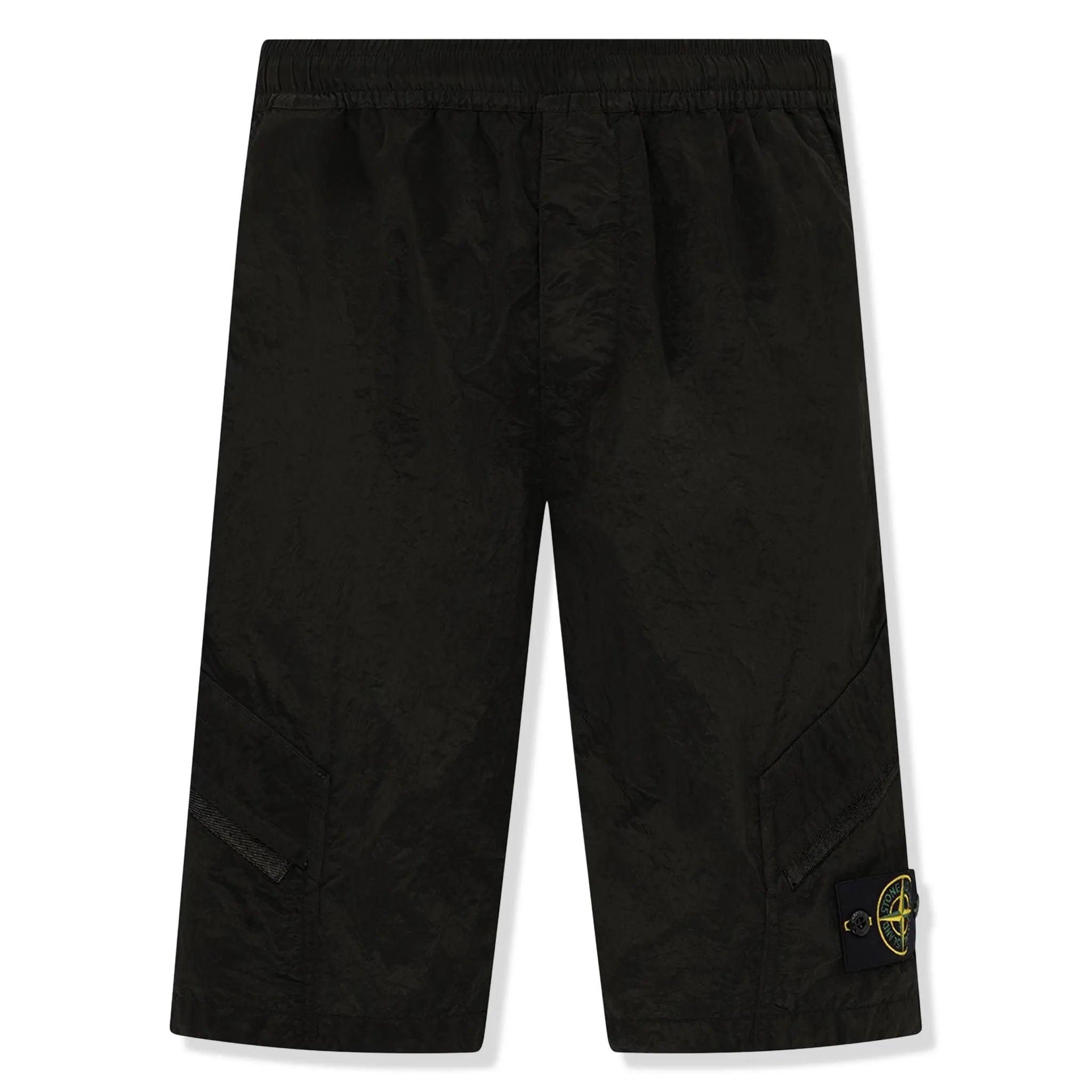 Front view of Stone Island Nylon Metal Black Shorts