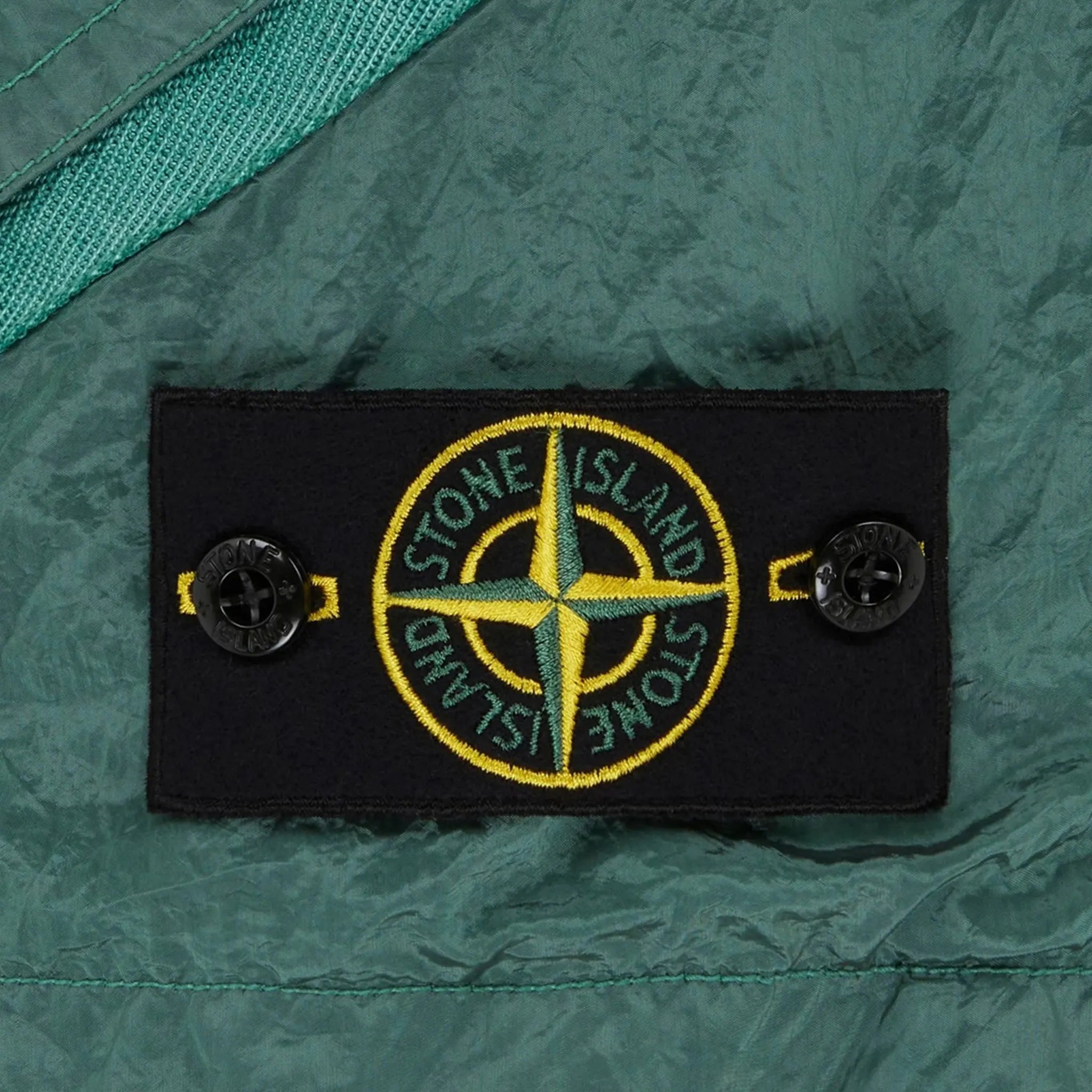 Detail view of Stone Island Nylon Metal Dark Green Shorts