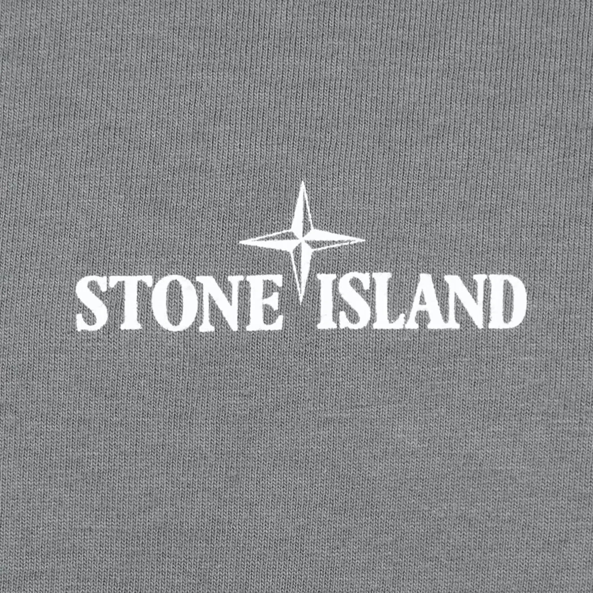 Detail view of Stone Island Paint 1 Short Sleeved Grey T Shirt 78152NS89