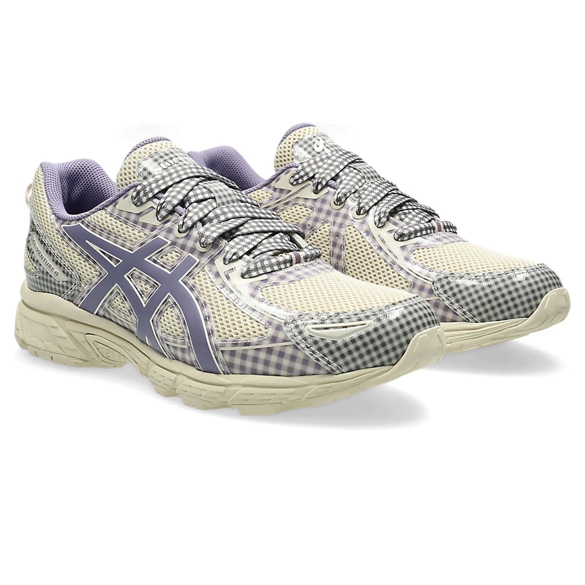 Front side view of Story MRG. x ASICS Gel-Venture 6 Vanilla Violet Quartz