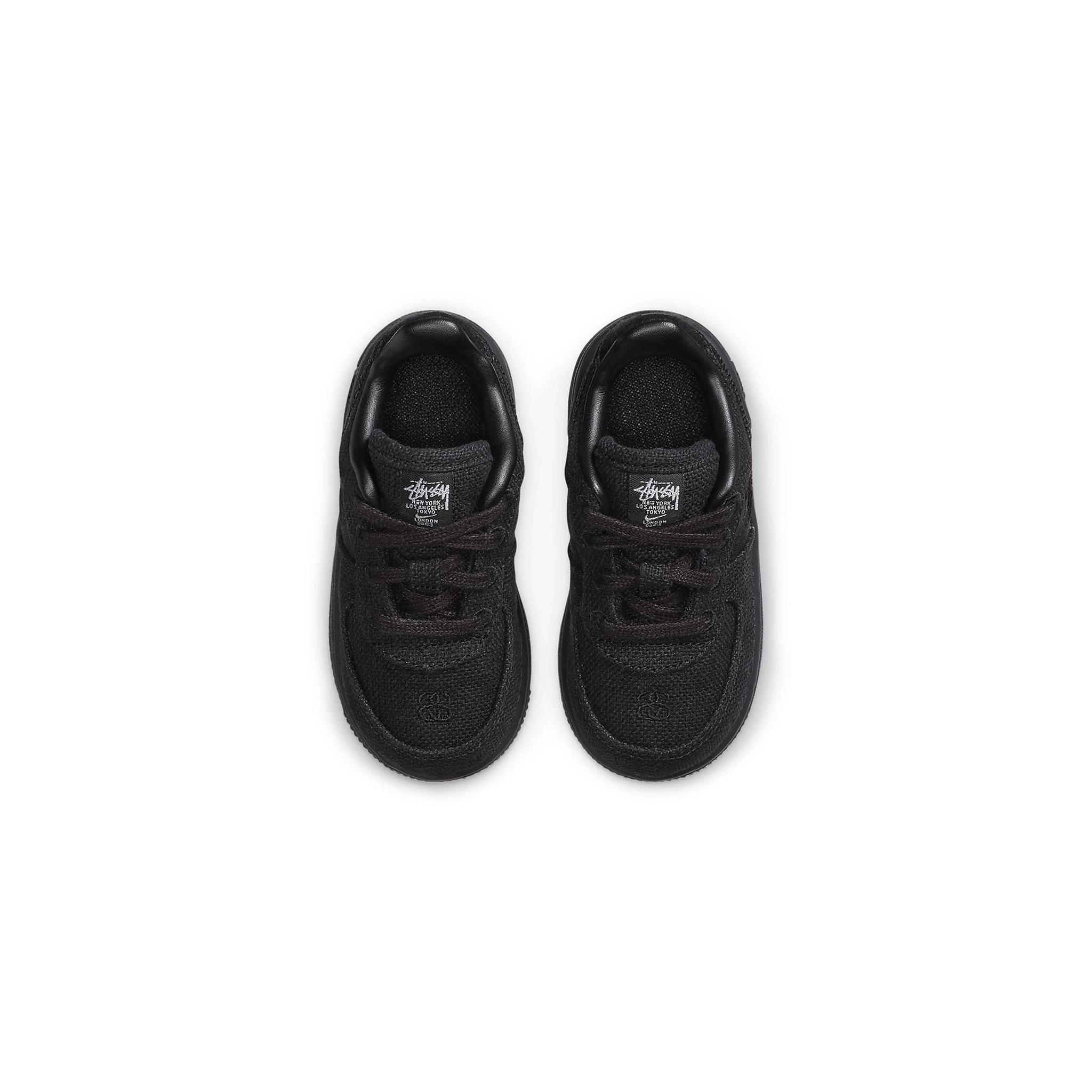 Top view of Stussy x Nike Air Force 1 Low Black (TD) DC8306-001