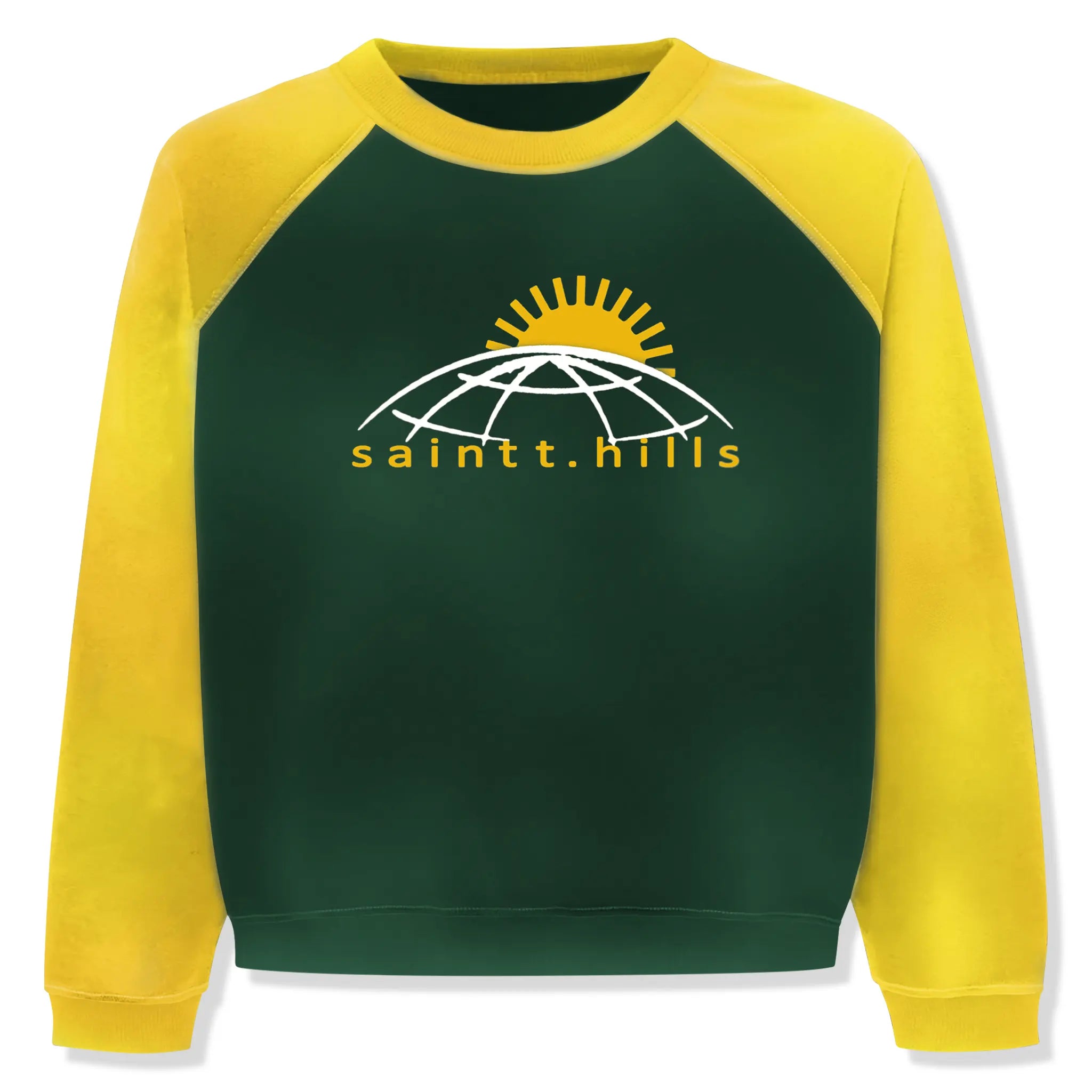 Front View of Suavo London Saint Hills L/S Green Yellow T-Shirt