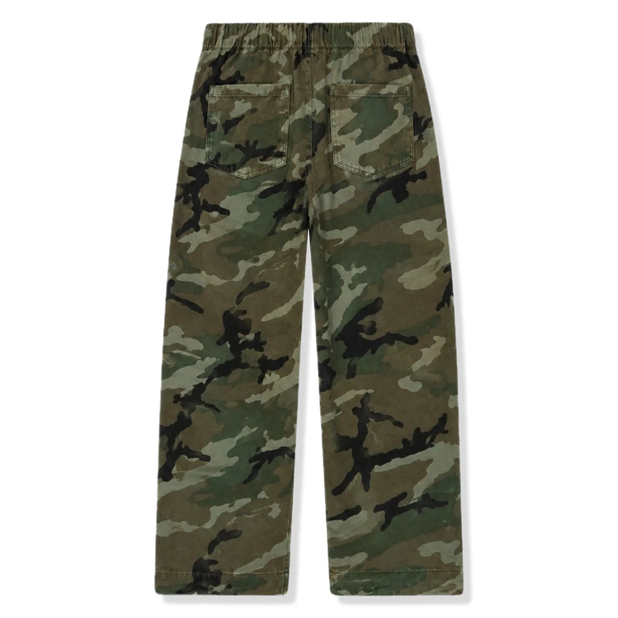 Back View of Suavo London Stud Pleated Camo Trousers