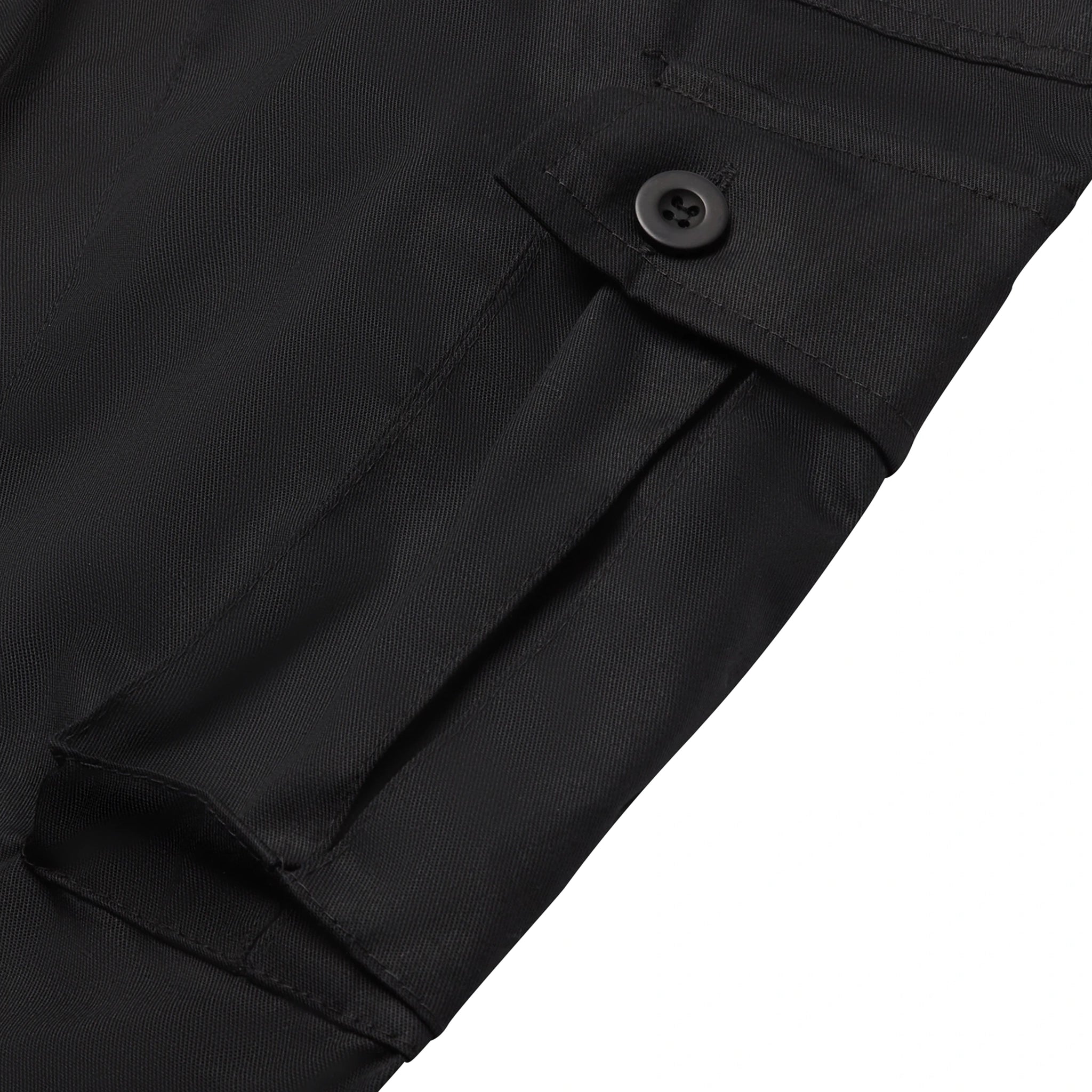 Pocket view of Suavo World Cargo Flare Trousers All Black