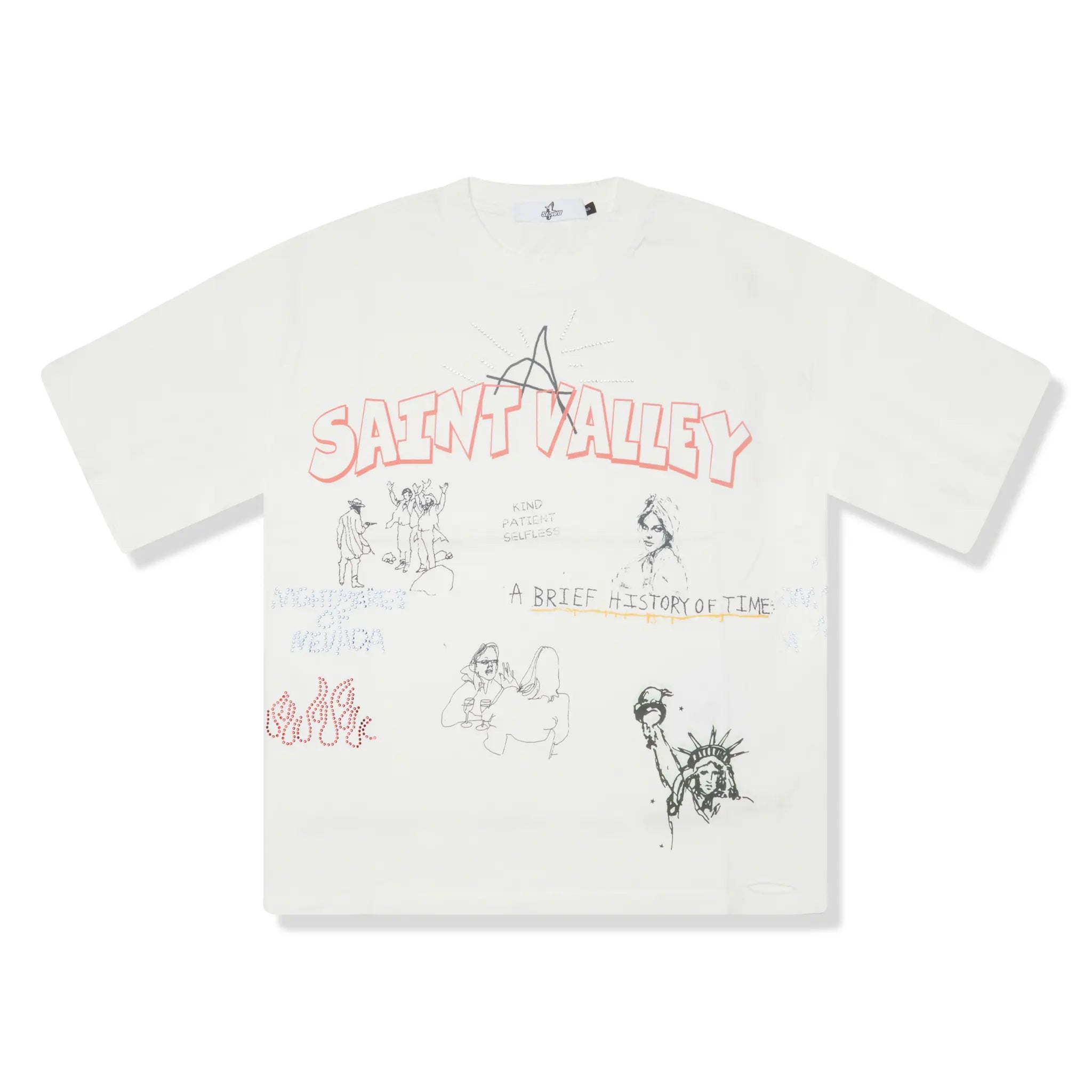 Front View of Suavo World Nevada White T-Shirt