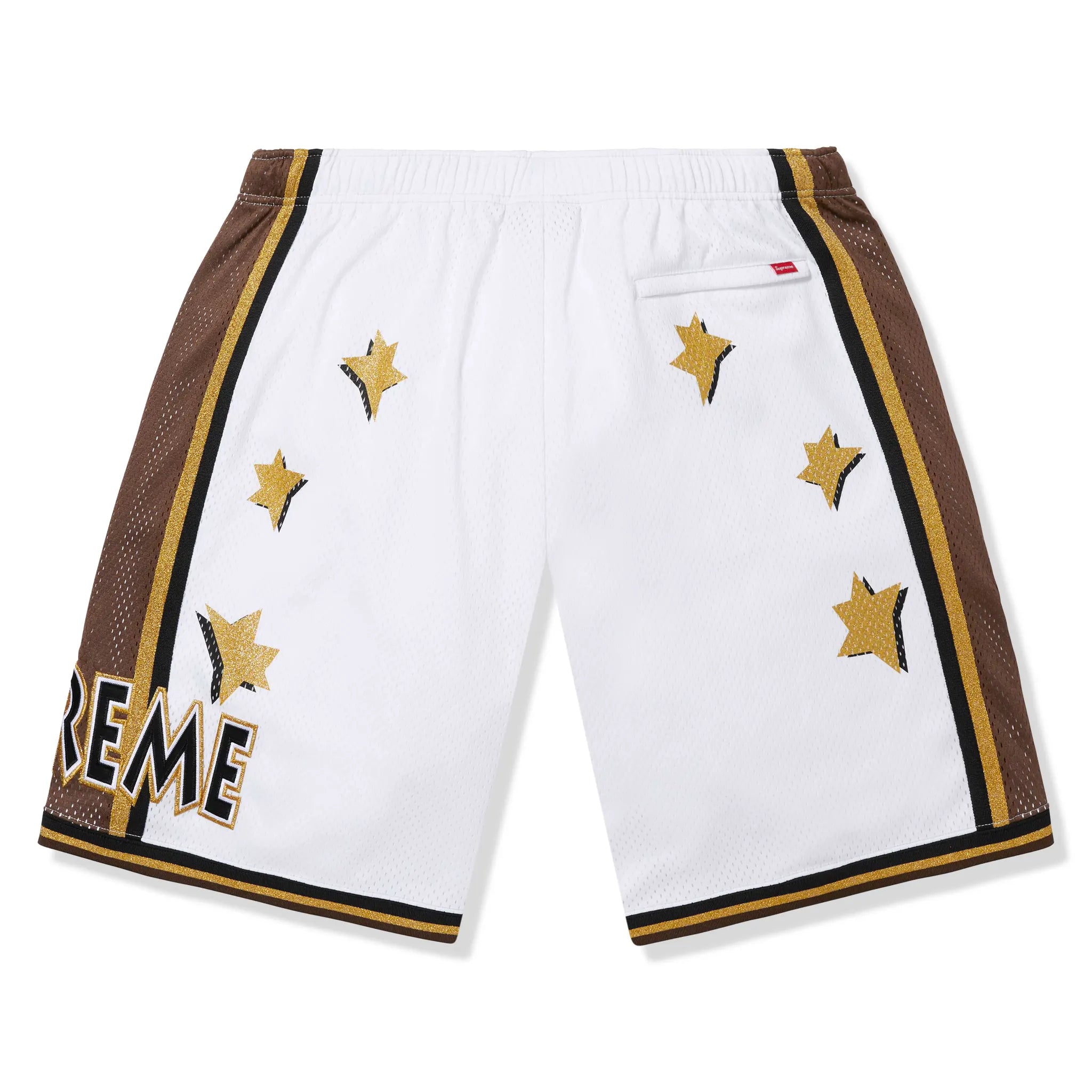 Back View of Supreme All Star Basketball White Shorts (SS25) SS25SH31-WHITE