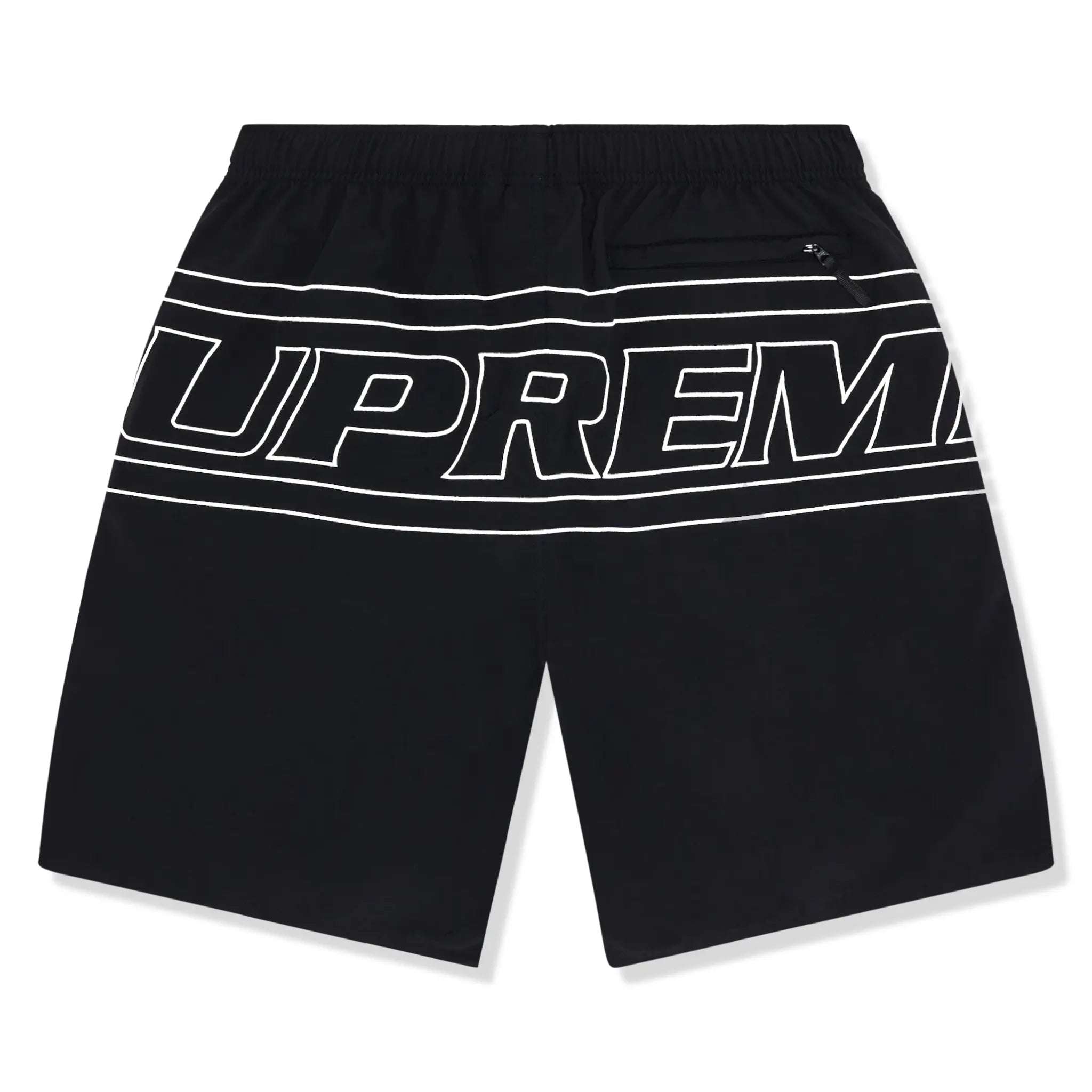 Back View of Supreme Big Logo Nylon Black Shorts SS25SH42-BLACK