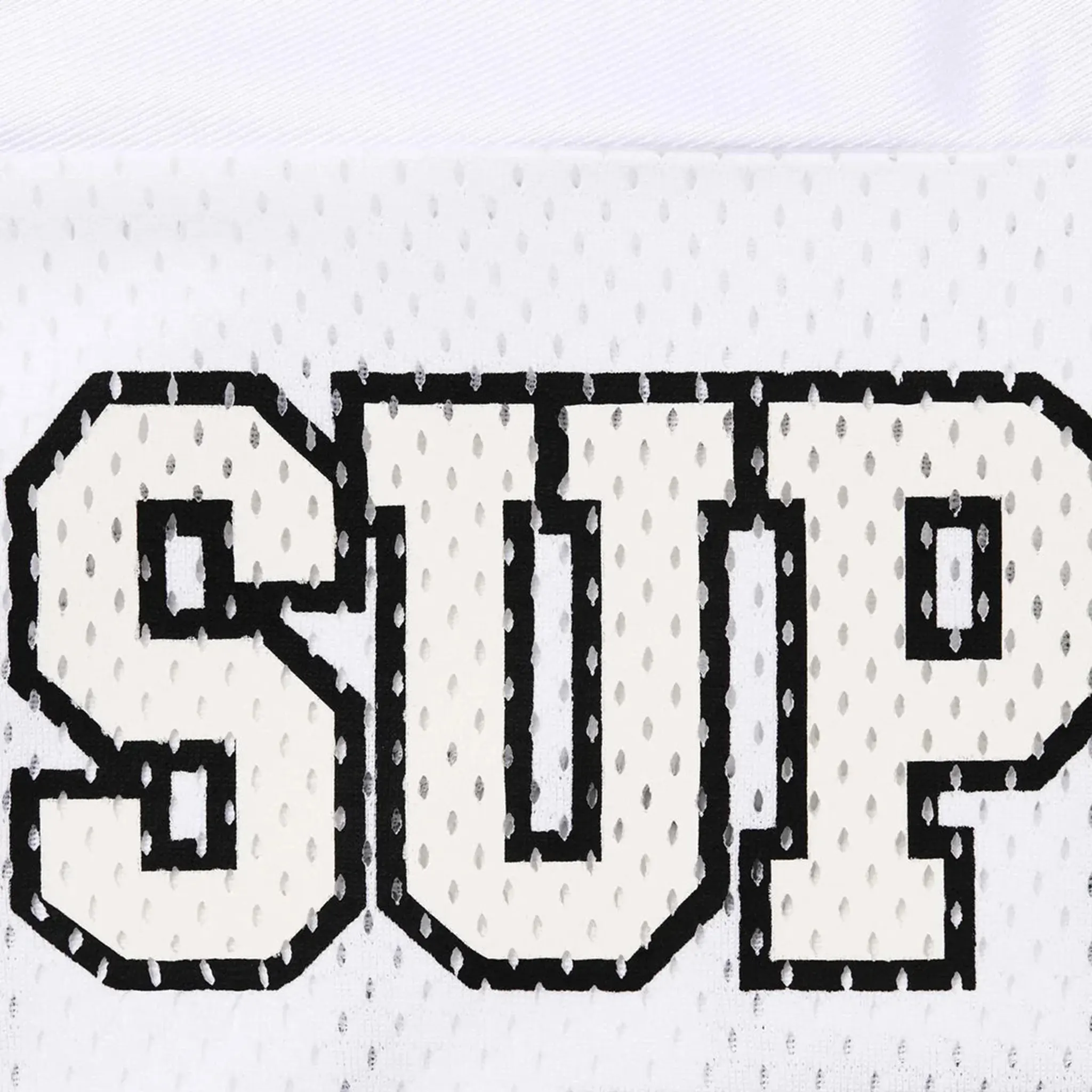 Detailed View of Supreme Bones White Football Jersey FW25KN15-WHITE
