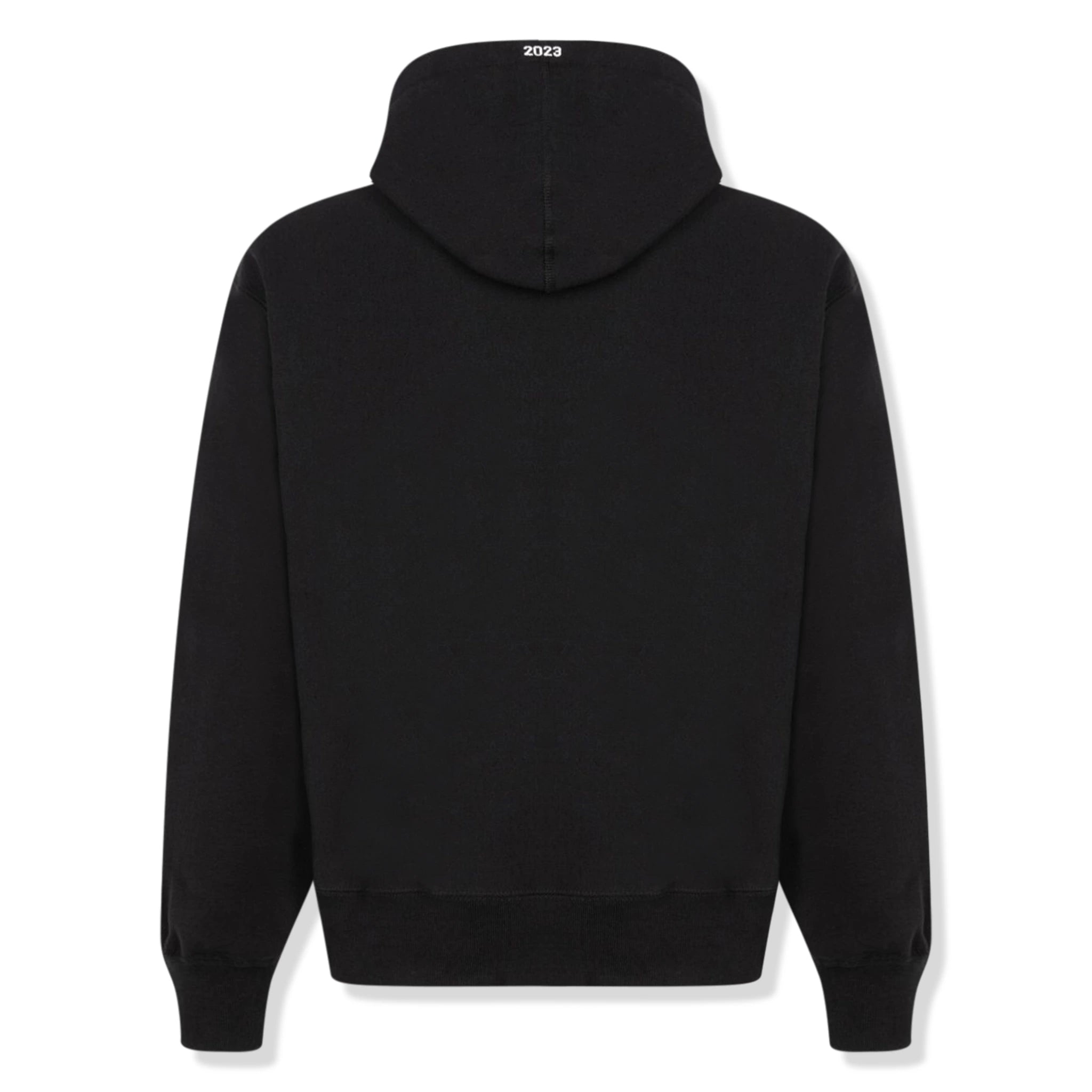 Back view of Supreme Box Logo Black Hoodie (FW23)