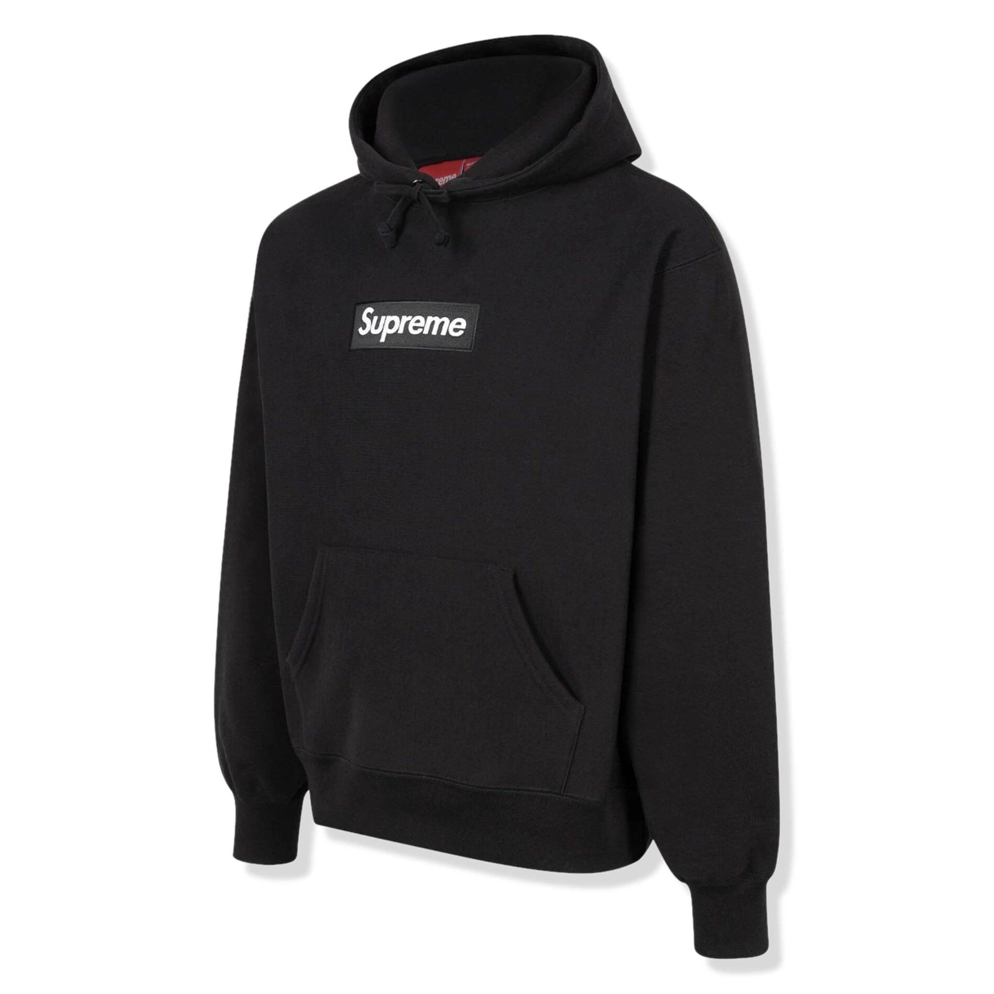 Side view of Supreme Box Logo Black Hoodie (FW23)
